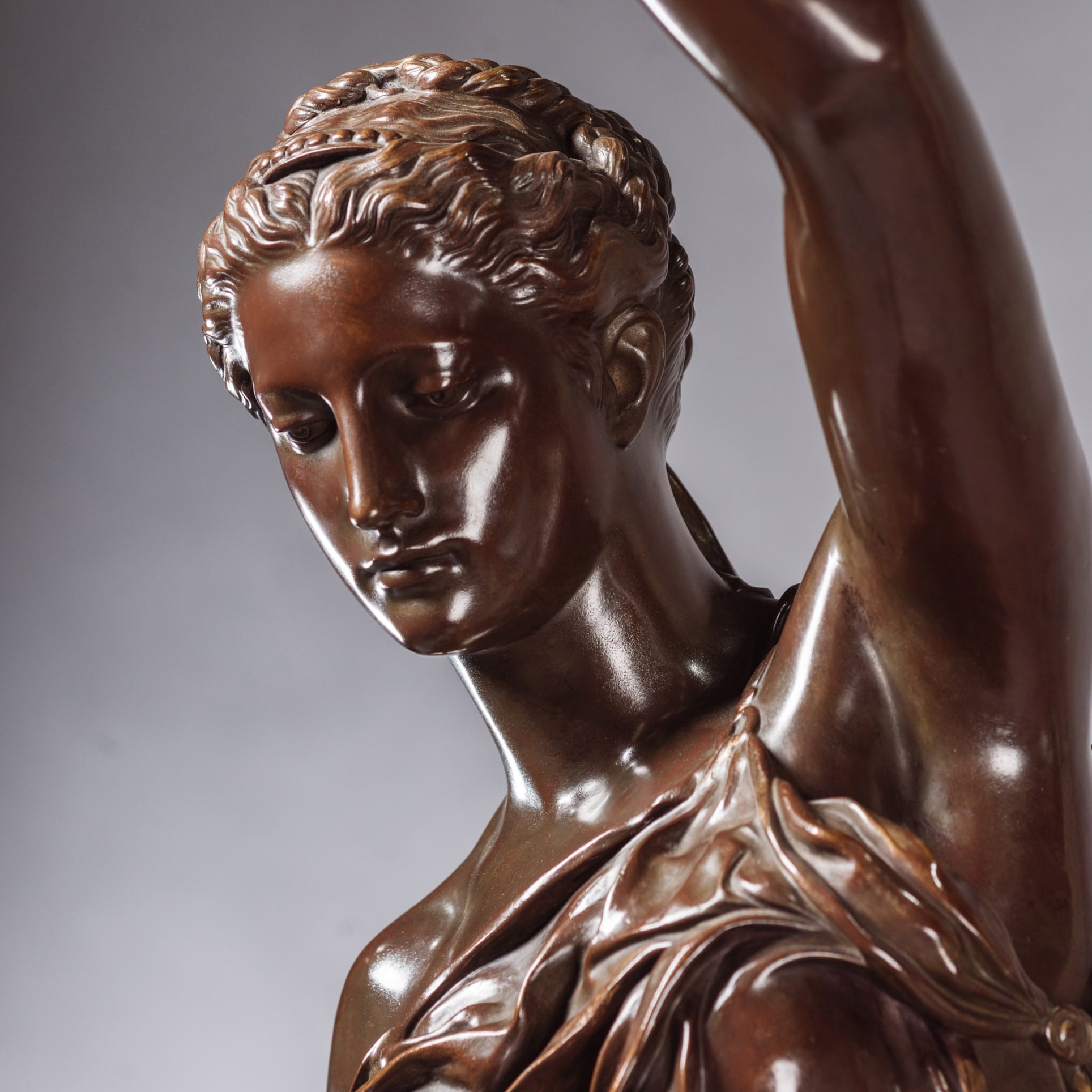 A Patinated Bronze Figural Torchère Cast by Barbedienne - Image 5
