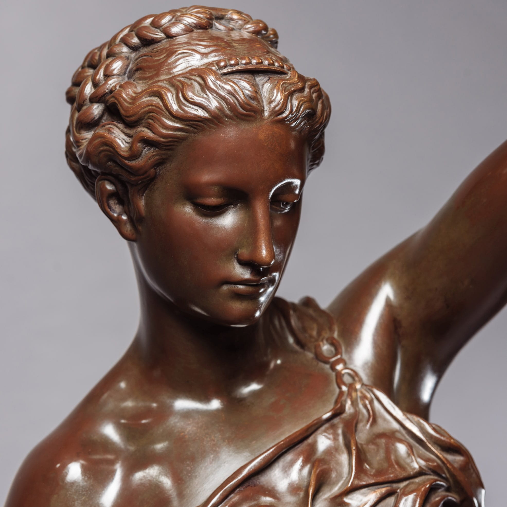 A Patinated Bronze Figural Torchère Cast by Barbedienne - Image 4