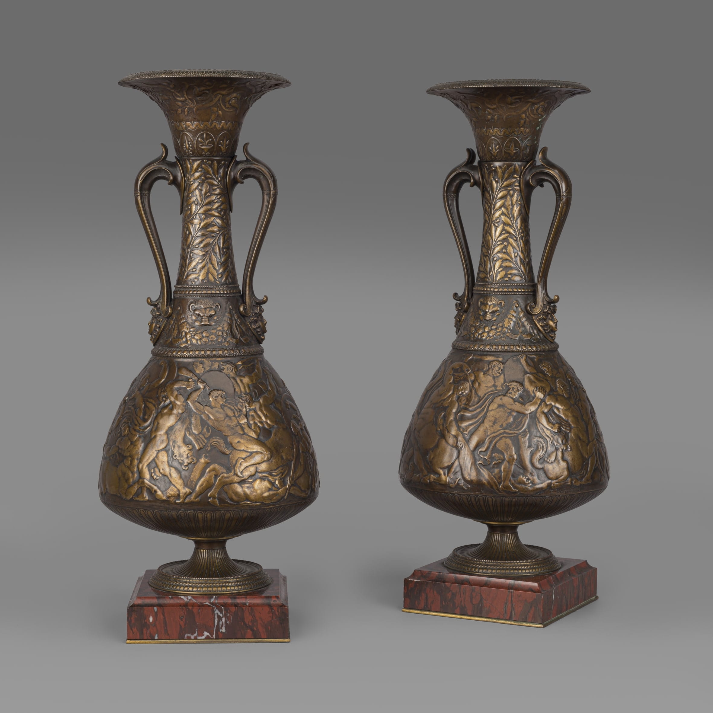 A Large and Rare Pair of ‘Neo-Grec’ Vases By Ferdinand Barbedienne