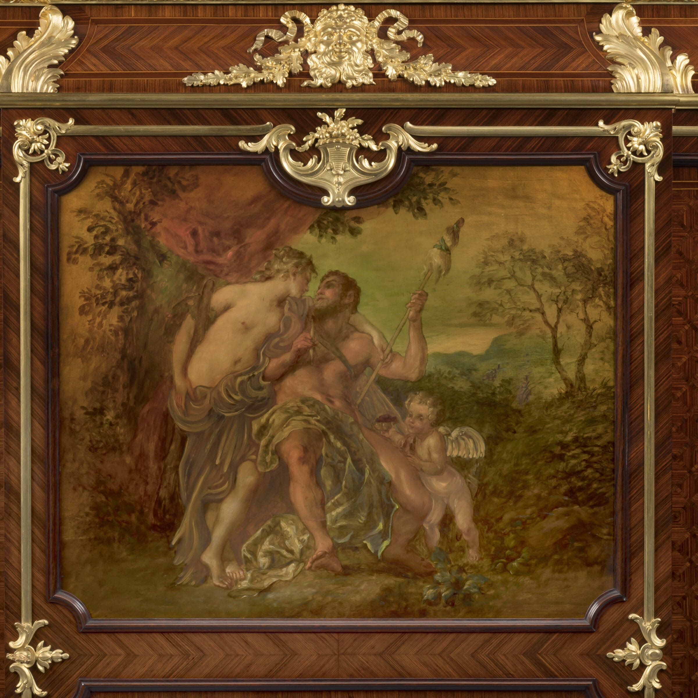 An Exceptional Louis XV Style Gilt-Bronze And Vernis Martin Mounted Parquetry Side Cabinet - Image 3