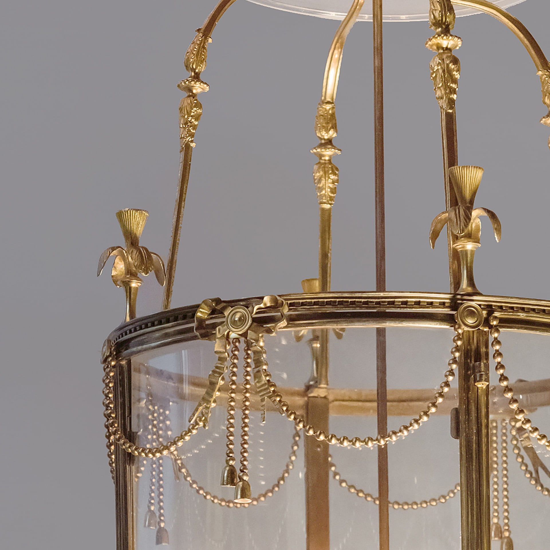 A Louis XVI Style Gilt-Bronze Cylindrical Eight-Light Lantern - Image 3
