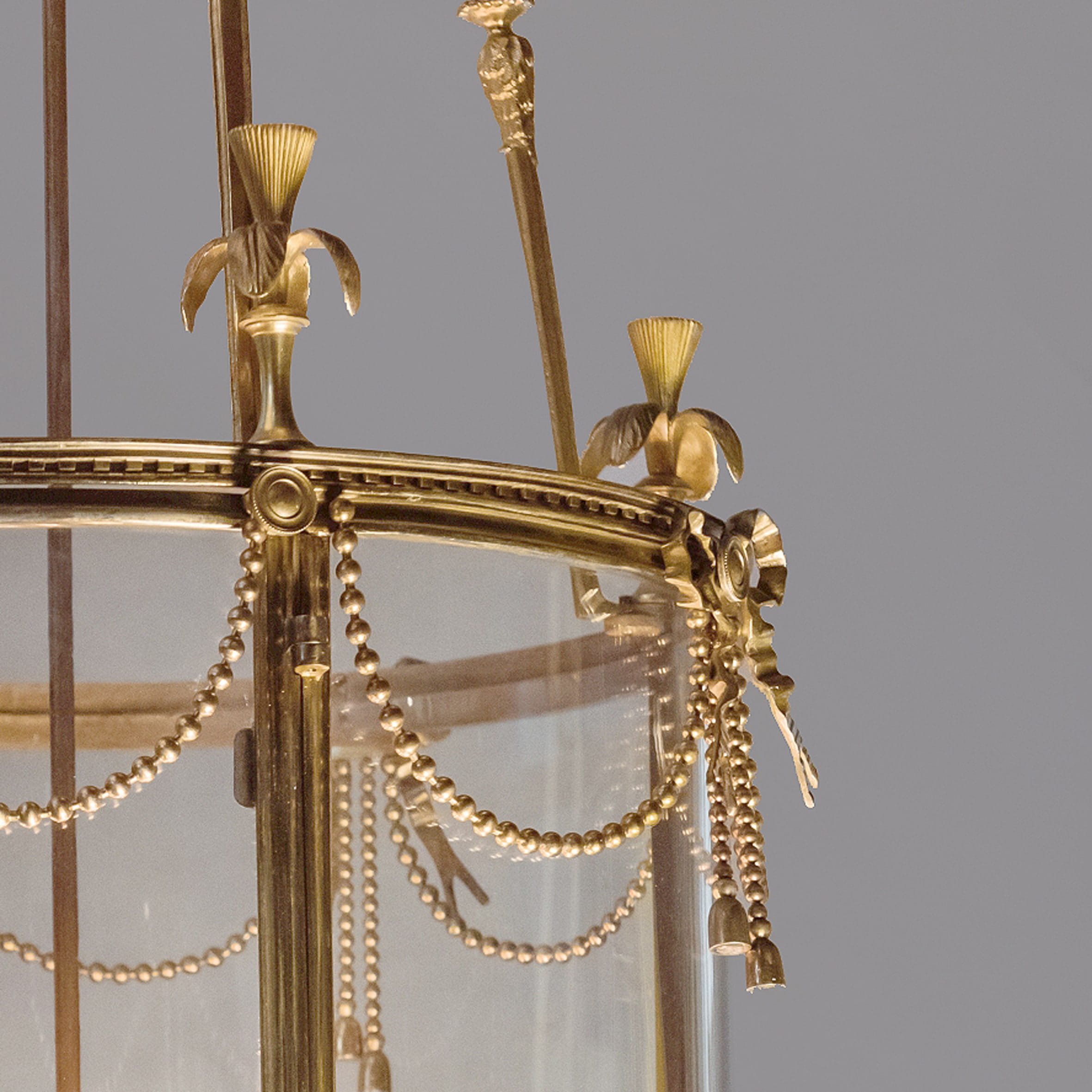 A Louis XVI Style Gilt-Bronze Cylindrical Eight-Light Lantern - Image 2