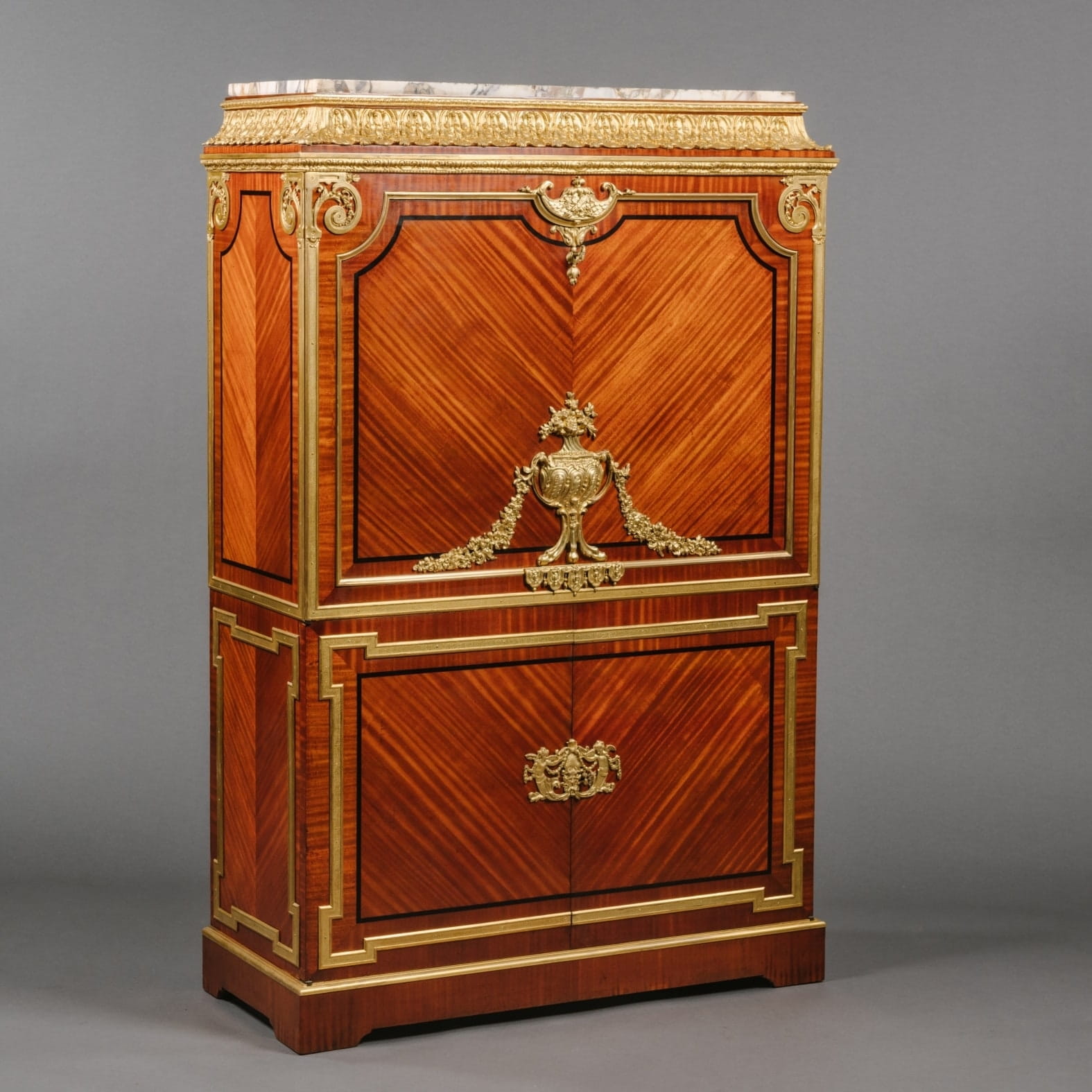 A Louis XVI style Gilt-Bronze Mounted Secrétaire à Abattant