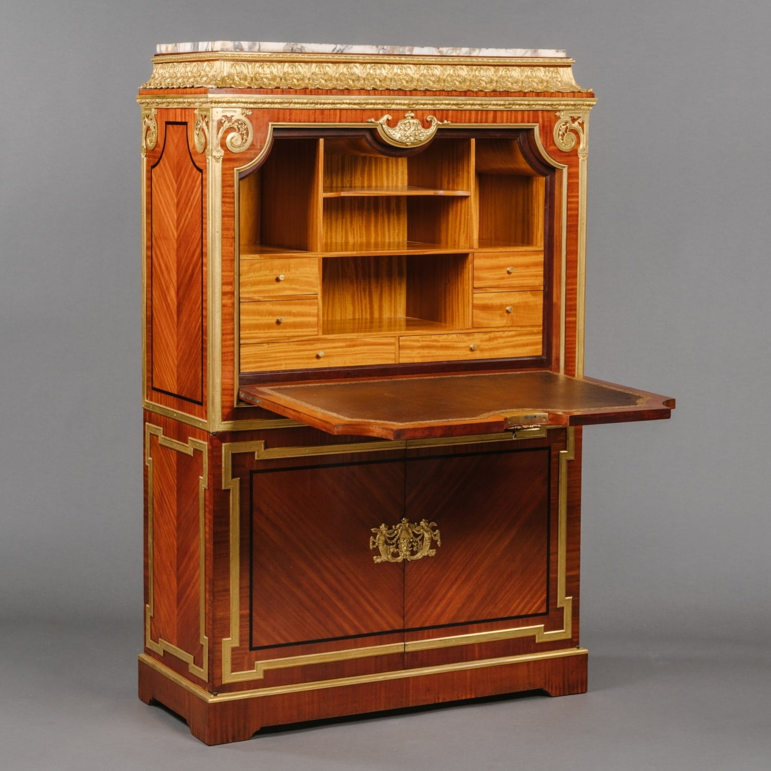 A Louis XVI style Gilt-Bronze Mounted Secrétaire à Abattant - Image 2