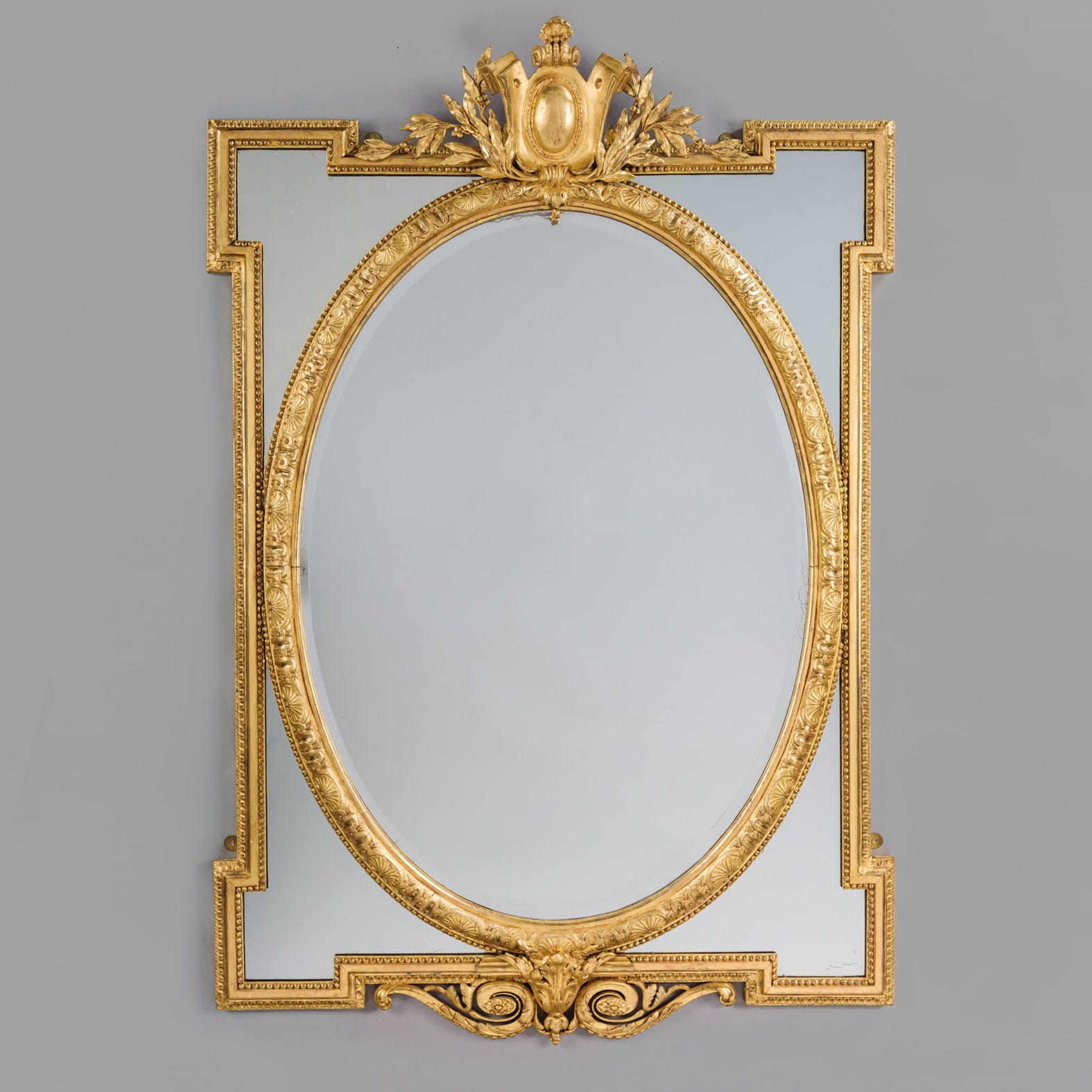 A Fine Pair of Louis XVI Style Giltwood Marginal Frame Mirrors - Image 3