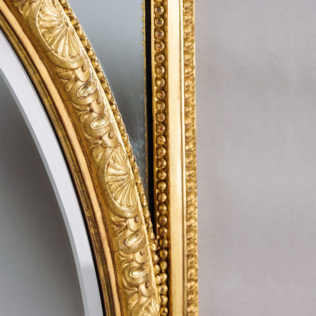 A Fine Pair of Louis XVI Style Giltwood Marginal Frame Mirrors - Image 4
