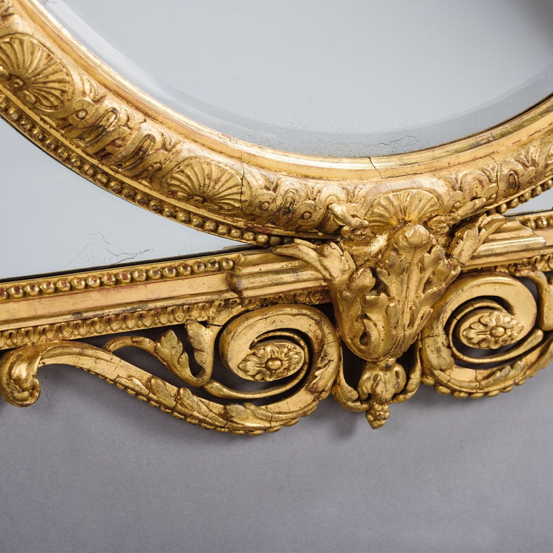 A Fine Pair of Louis XVI Style Giltwood Marginal Frame Mirrors - Image 5