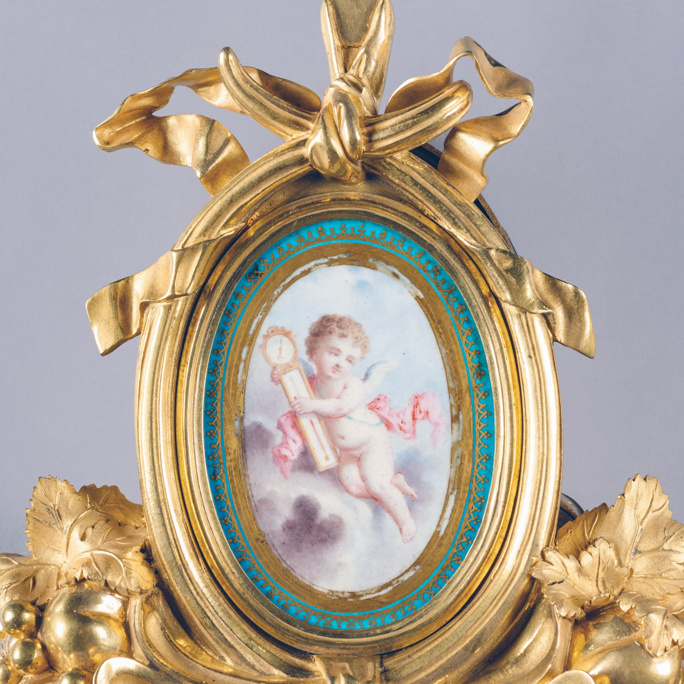 Fine Louis XVI Style Sèvres Porcelain Mounted Cartel Clock and Barometer - Image 4