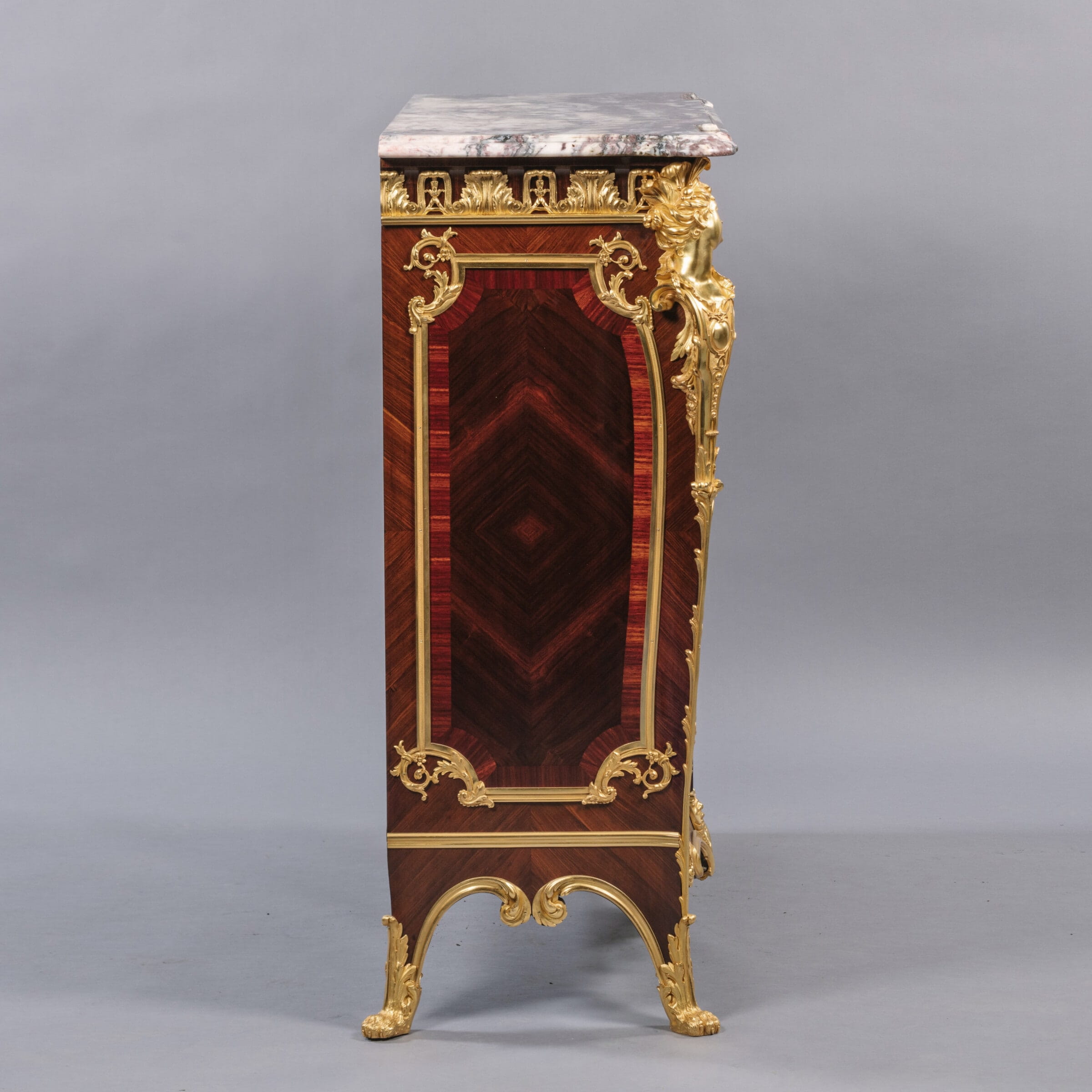 A Fine Vernis Martin Gilt-Bronze Mounted Side Cabinet with A Marble Top - Image 11