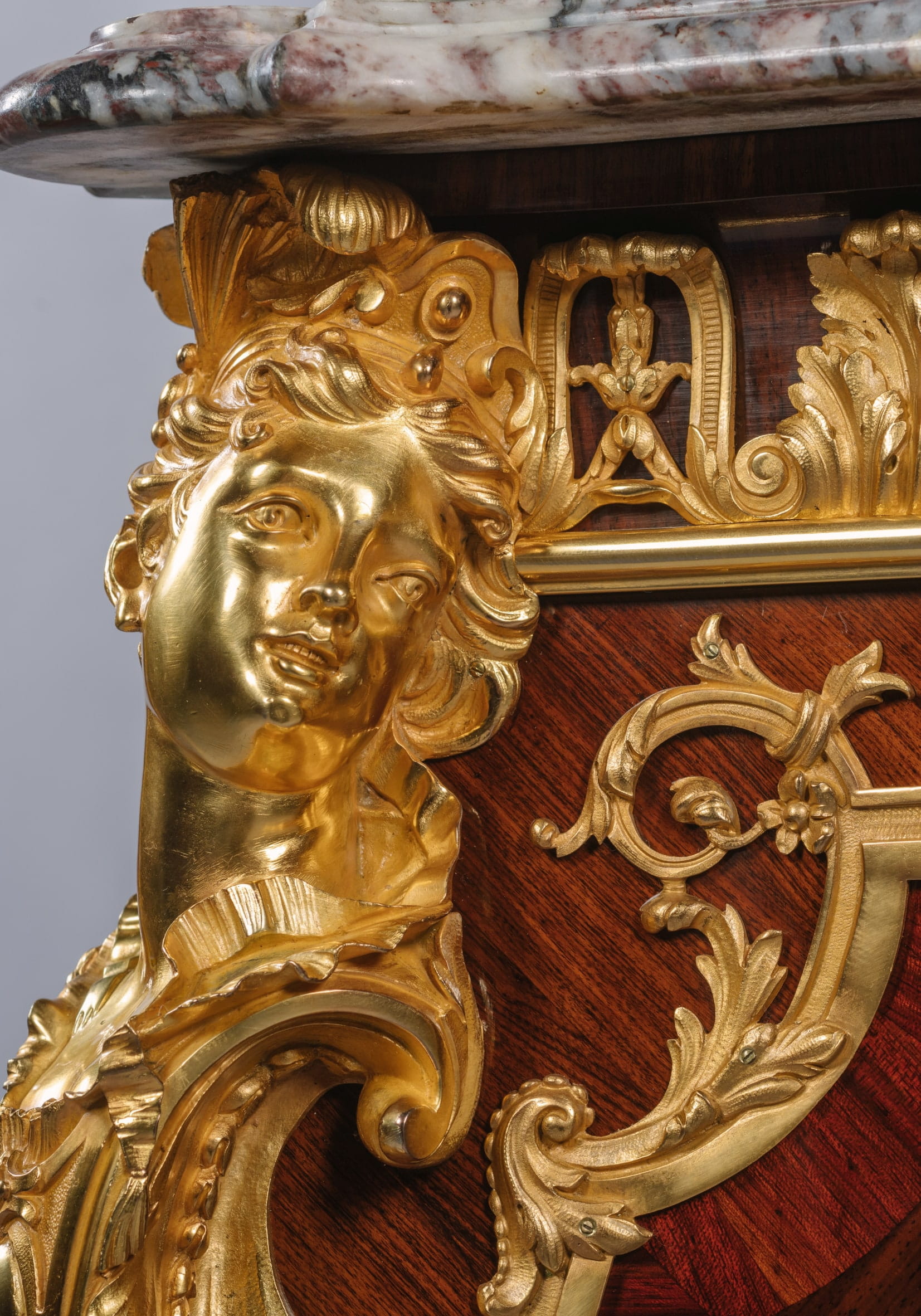 A Fine Vernis Martin Gilt-Bronze Mounted Side Cabinet with A Marble Top - Image 3