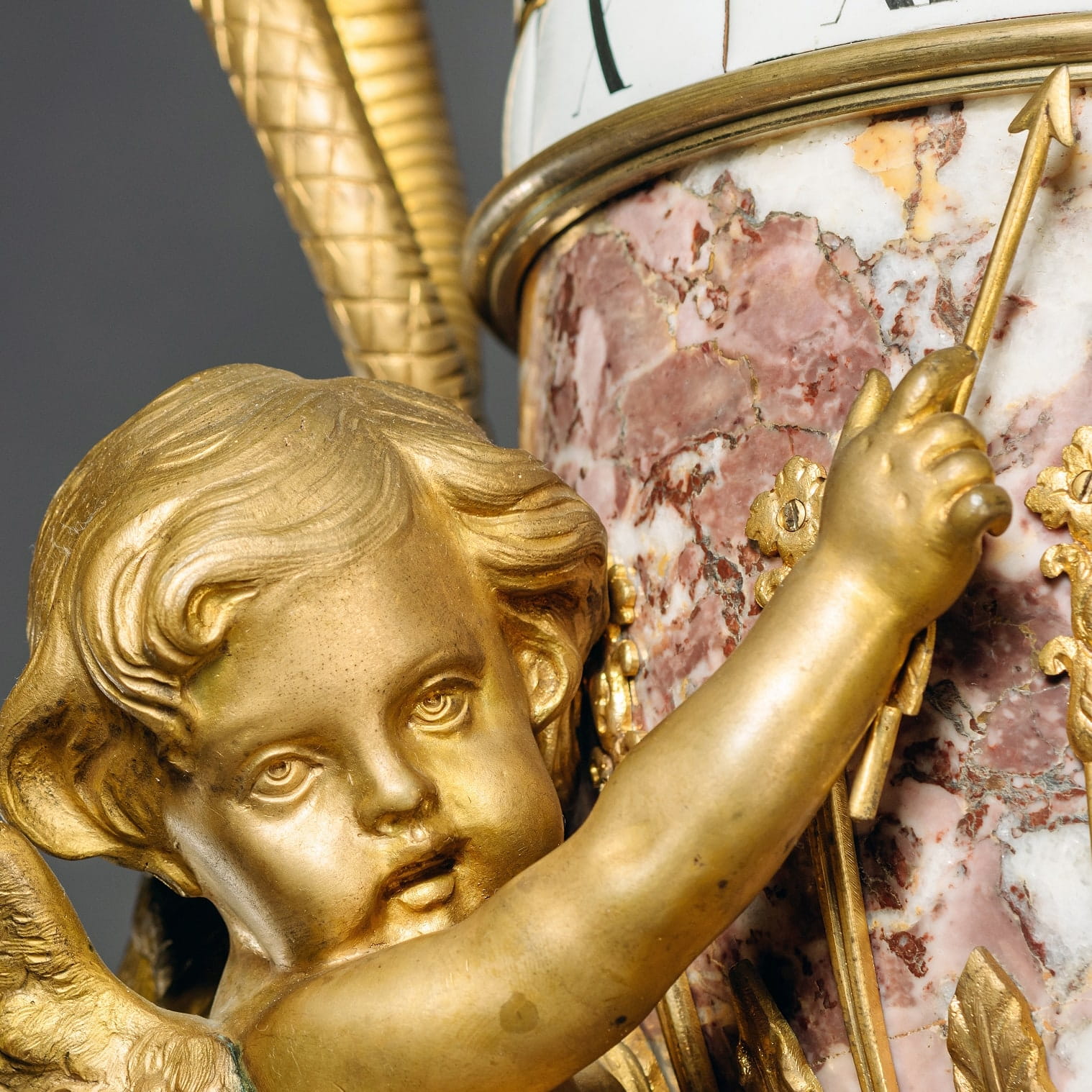 A Rare Louis XVI Style Gilt-Bronze Mounted Marble Annular Dial Pedestal Clock In The Manner of Jean-André and Jean-Baptiste Lepaute - Image 2