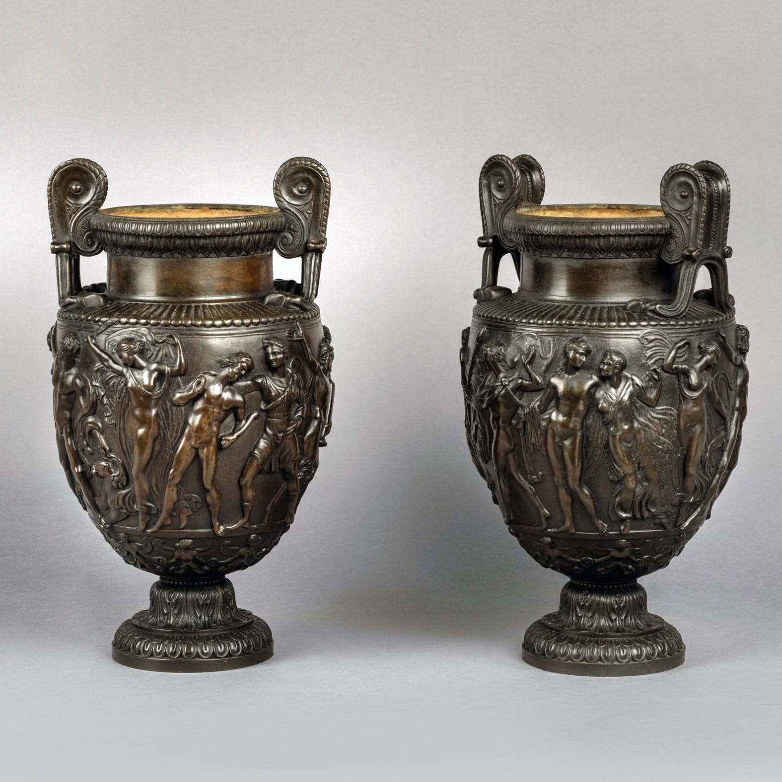 A Fine Pair of Patinated Bronze Models of the Townley Vase - Image 7