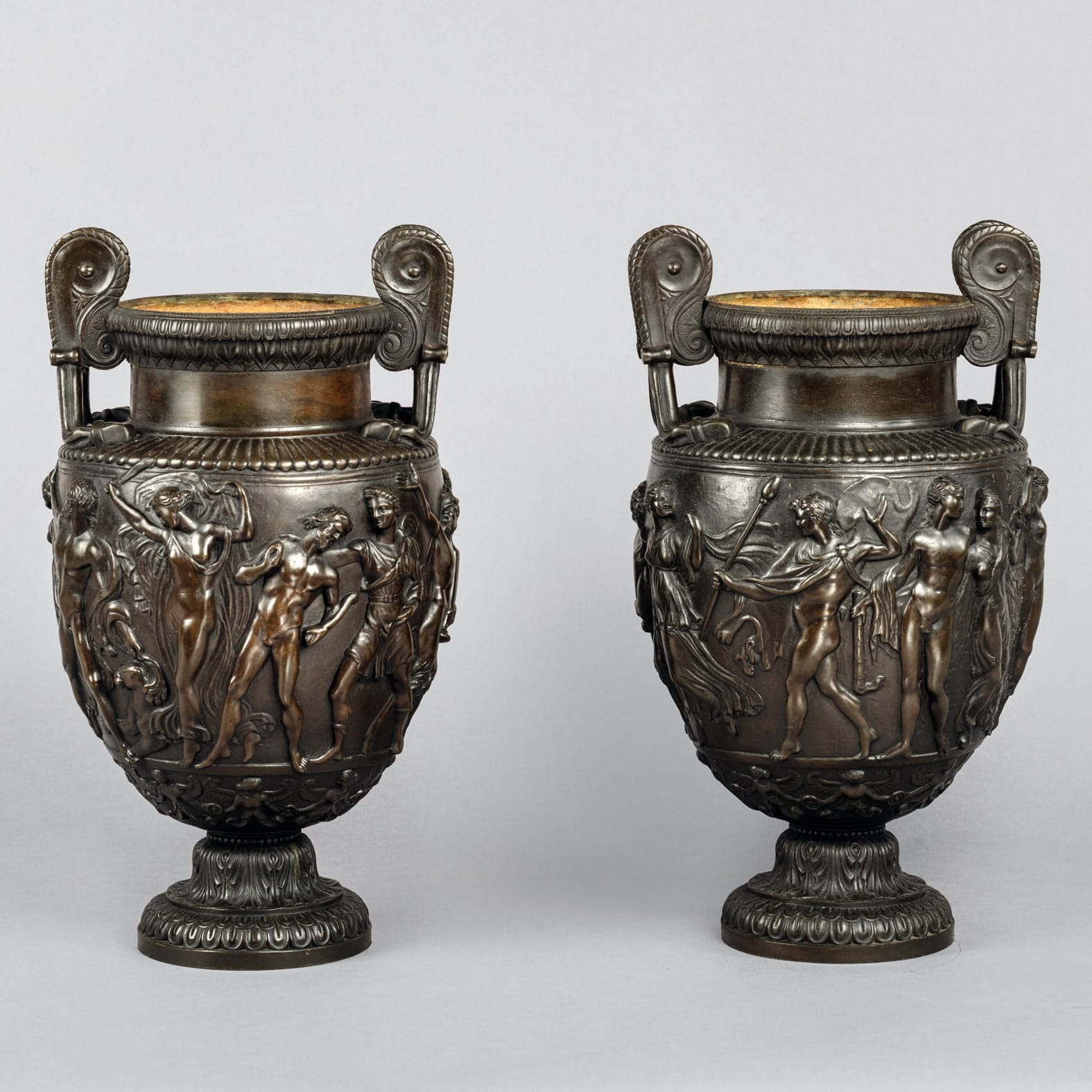 A Fine Pair of Patinated Bronze Models of the Townley Vase - Image 5