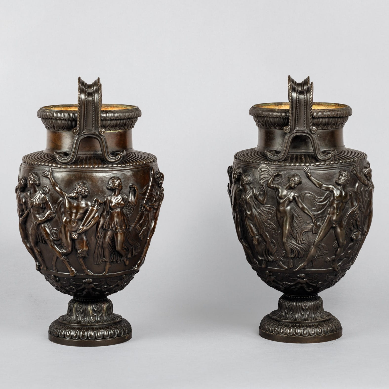 A Fine Pair of Patinated Bronze Models of the Townley Vase - Image 4