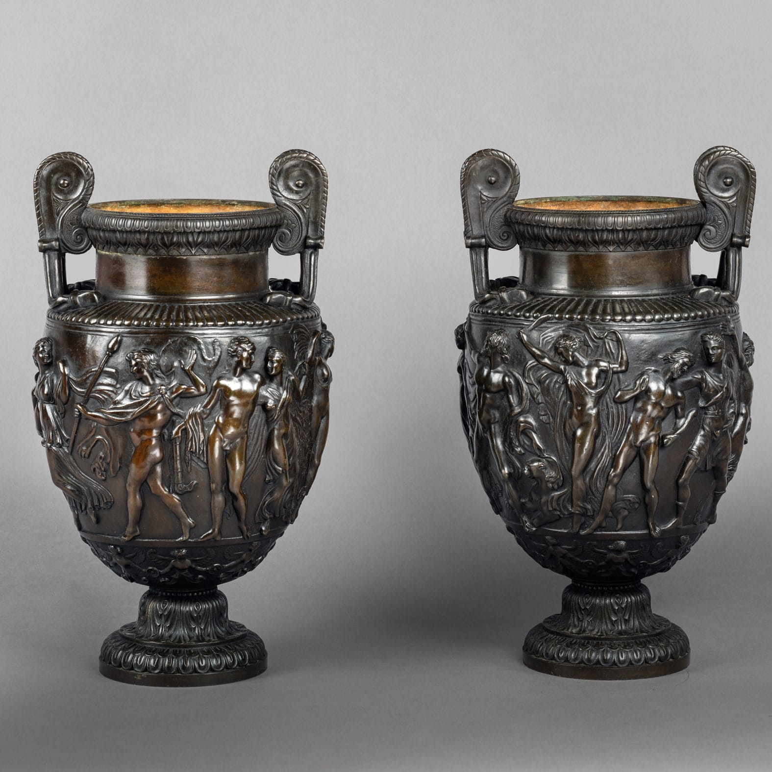 A Fine Pair of Patinated Bronze Models of the Townley Vase - Image 2