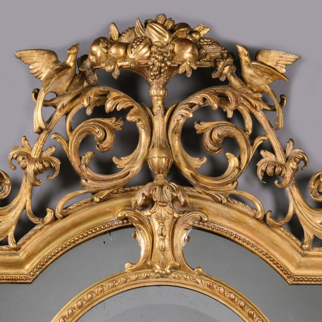 A Fine Louis XVI Style Carved Giltwood and Gesso Mirror - Image 7