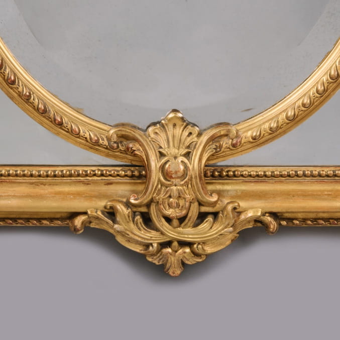 A Fine Louis XVI Style Carved Giltwood and Gesso Mirror - Image 8
