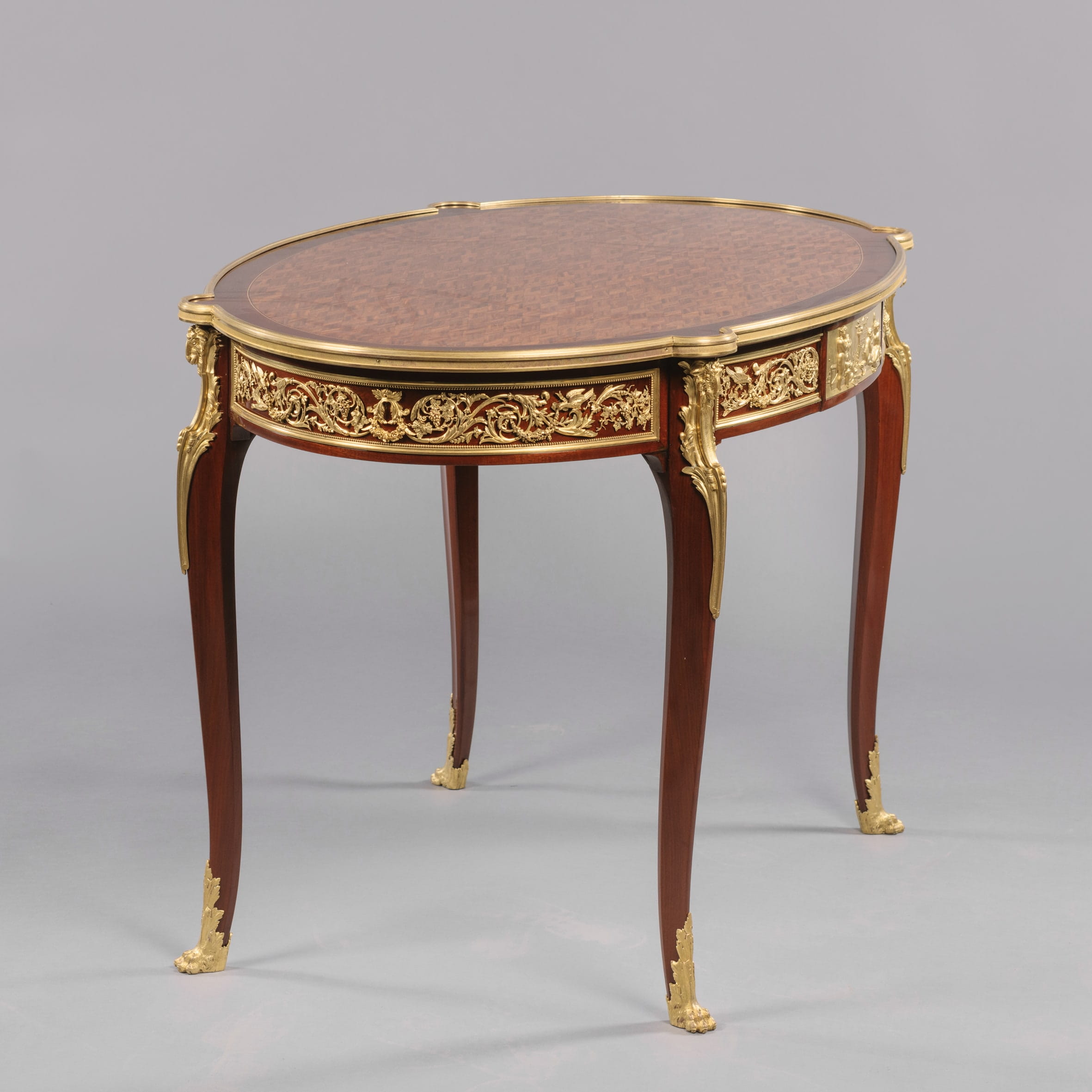 Louis XVI Style Gilt-Bronze Mounted and Parquetry Inlaid Centre Table - Image 2