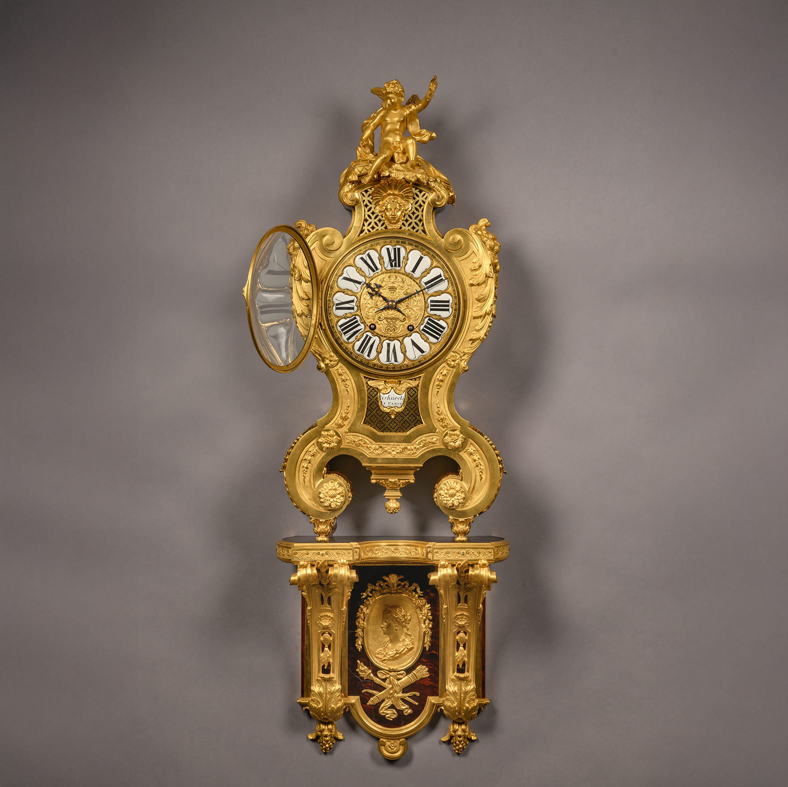 A Regence Style Gilt-Bronze and Boulle Marquetry Inlaid Grand Cartel de Applique, In the Manner of André-Charles Boulle - Image 3