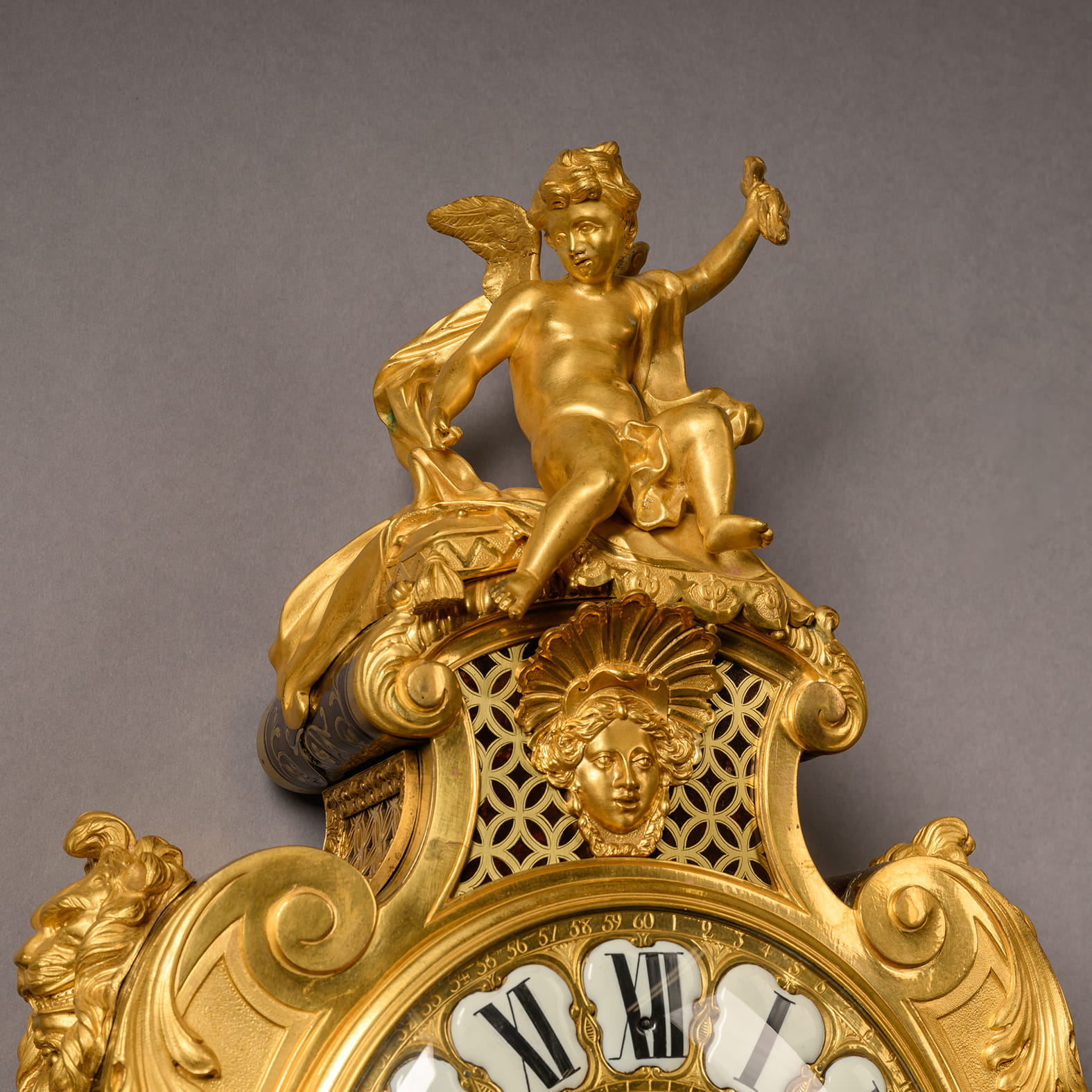 A Regence Style Gilt-Bronze and Boulle Marquetry Inlaid Grand Cartel de Applique, In the Manner of André-Charles Boulle - Image 4
