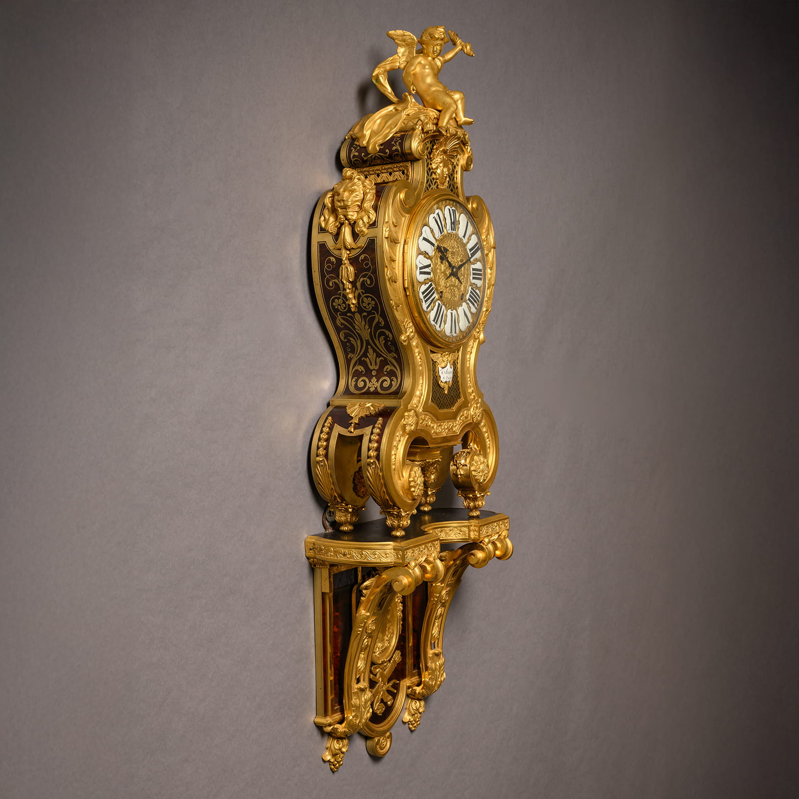 A Regence Style Gilt-Bronze and Boulle Marquetry Inlaid Grand Cartel de Applique, In the Manner of André-Charles Boulle - Image 2