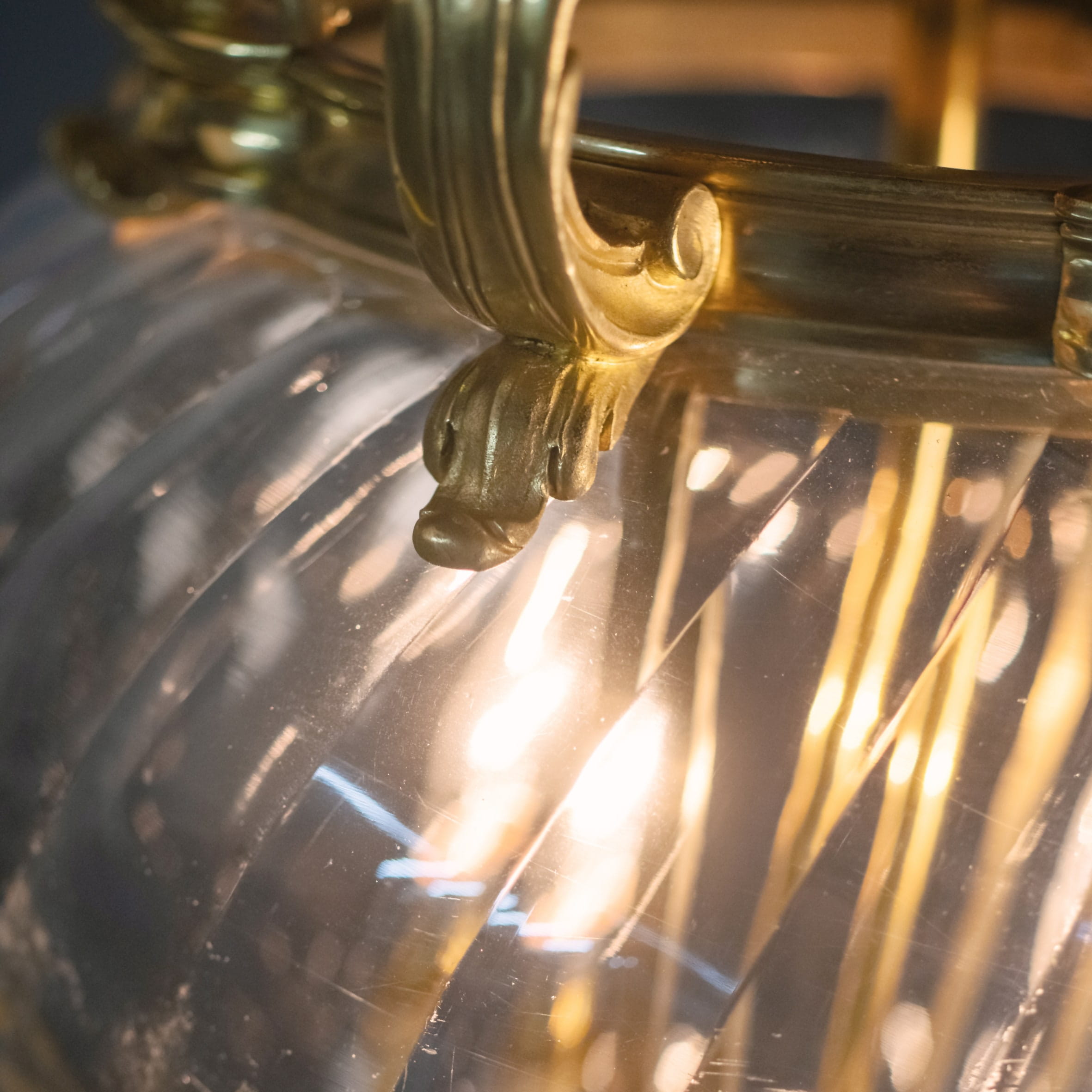 An Unusual Gilt-Bronze and Spiral Glass Lantern - Image 8