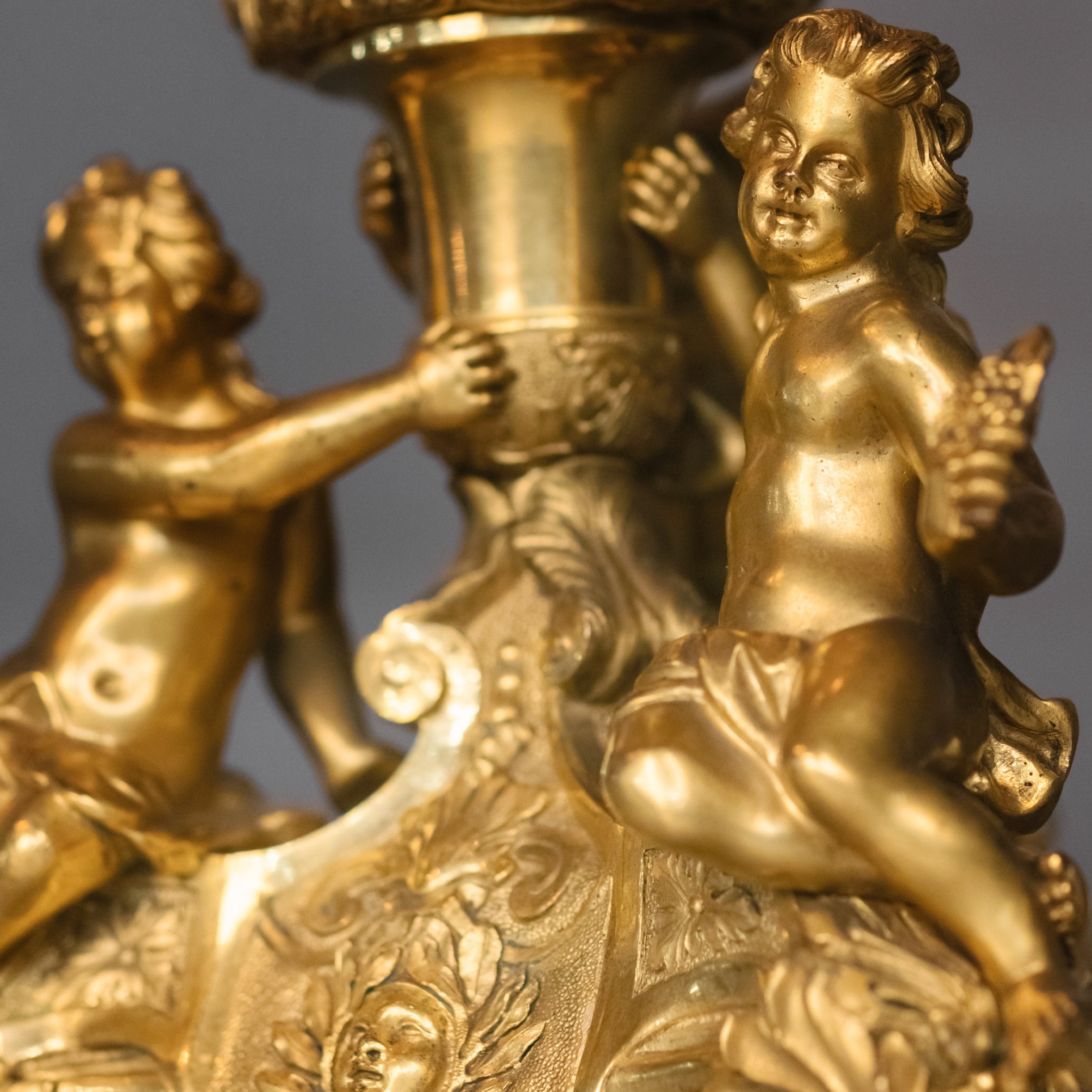 A Fine Pair of Regence Style Gilt-Bronze Figural Candelabra - Image 10