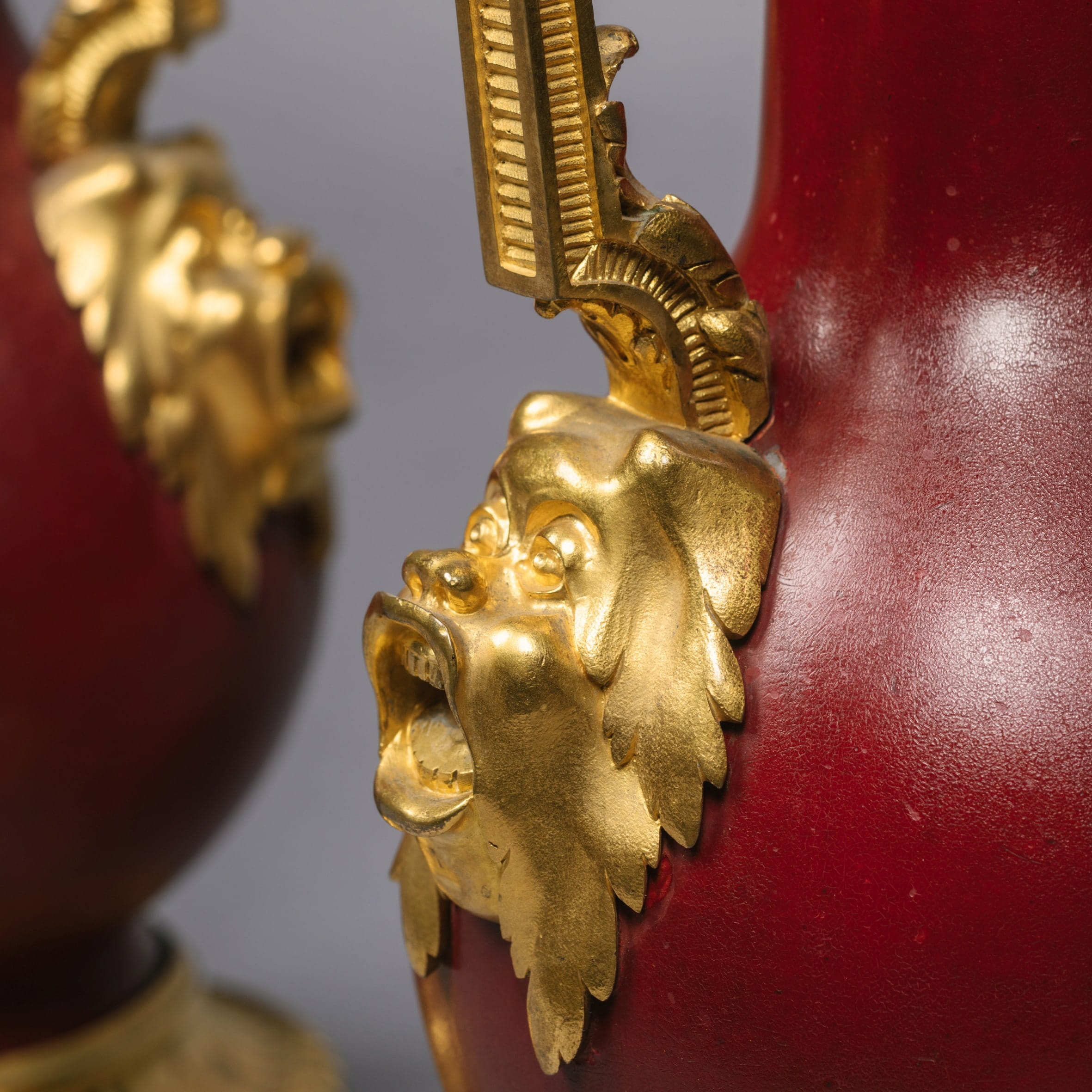 A Pair of Gilt-Bronze Mounted Red Lacquer Vases, Adapted as Table Lamps - Image 3