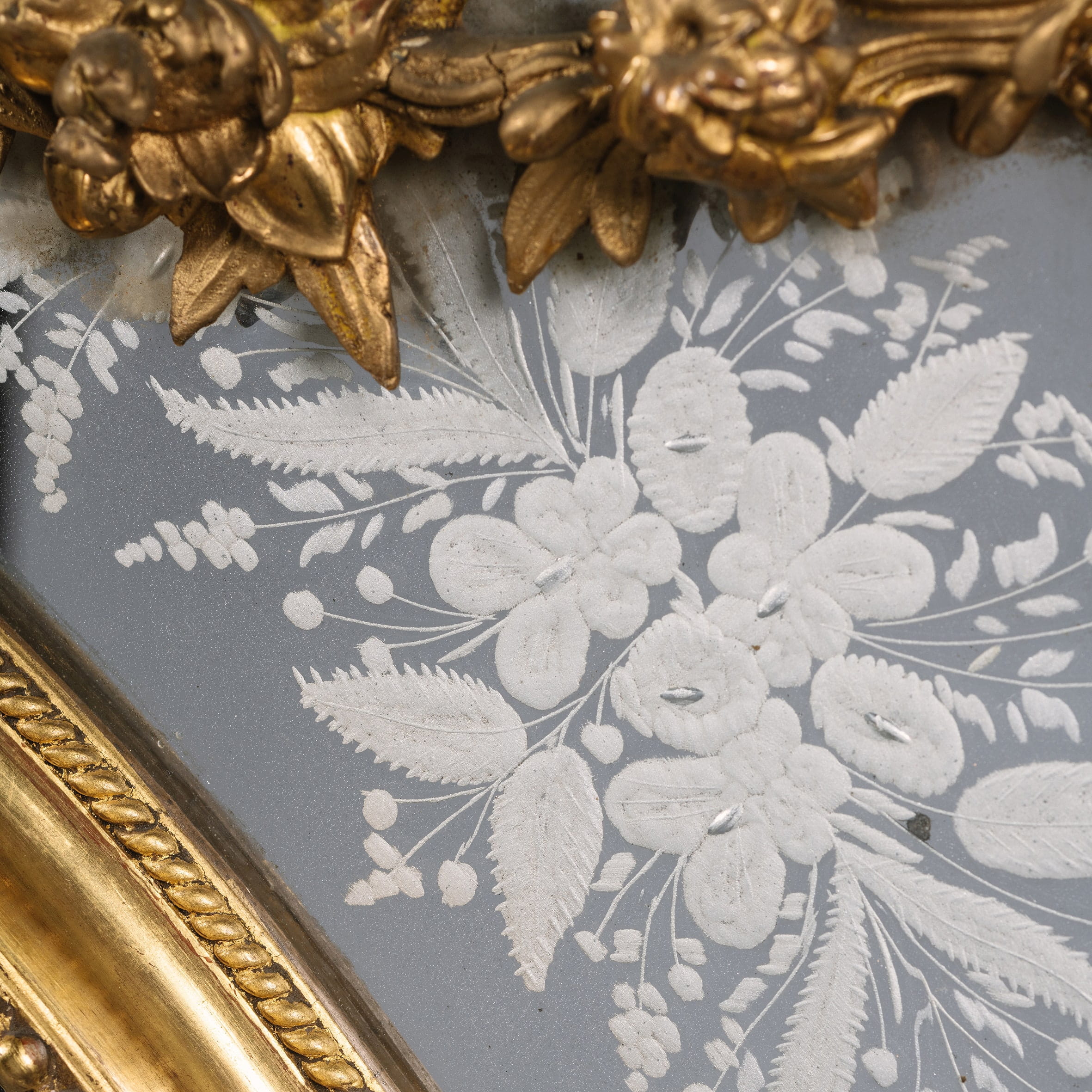 A Fine Louis XIV Style Carved Giltwood Marginal Frame Mirror - Image 4