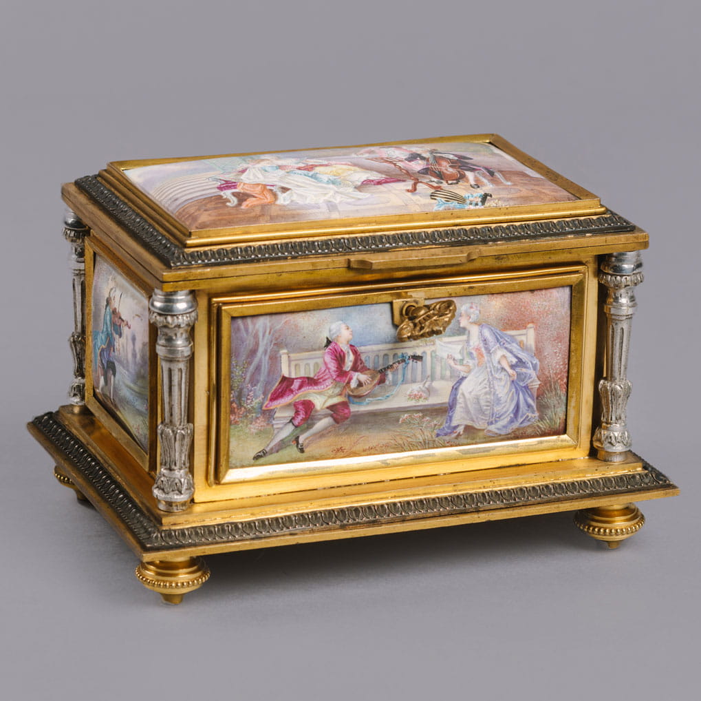 A Louis XVI Style Sèvres Style Porcelain Mounted Jewellery Box