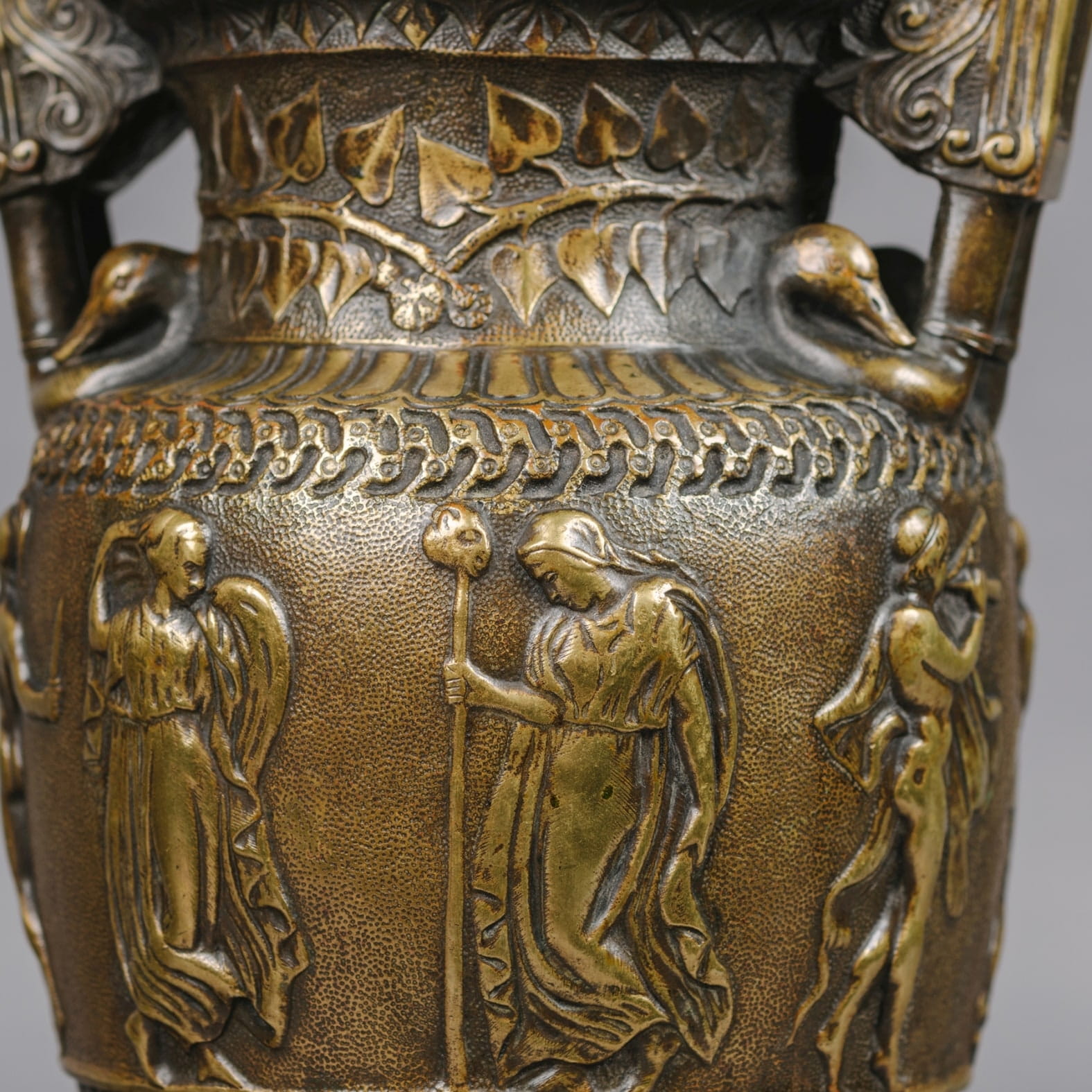 A Pair of Patinated Bronze Vases Cast After the Antique - Image 4
