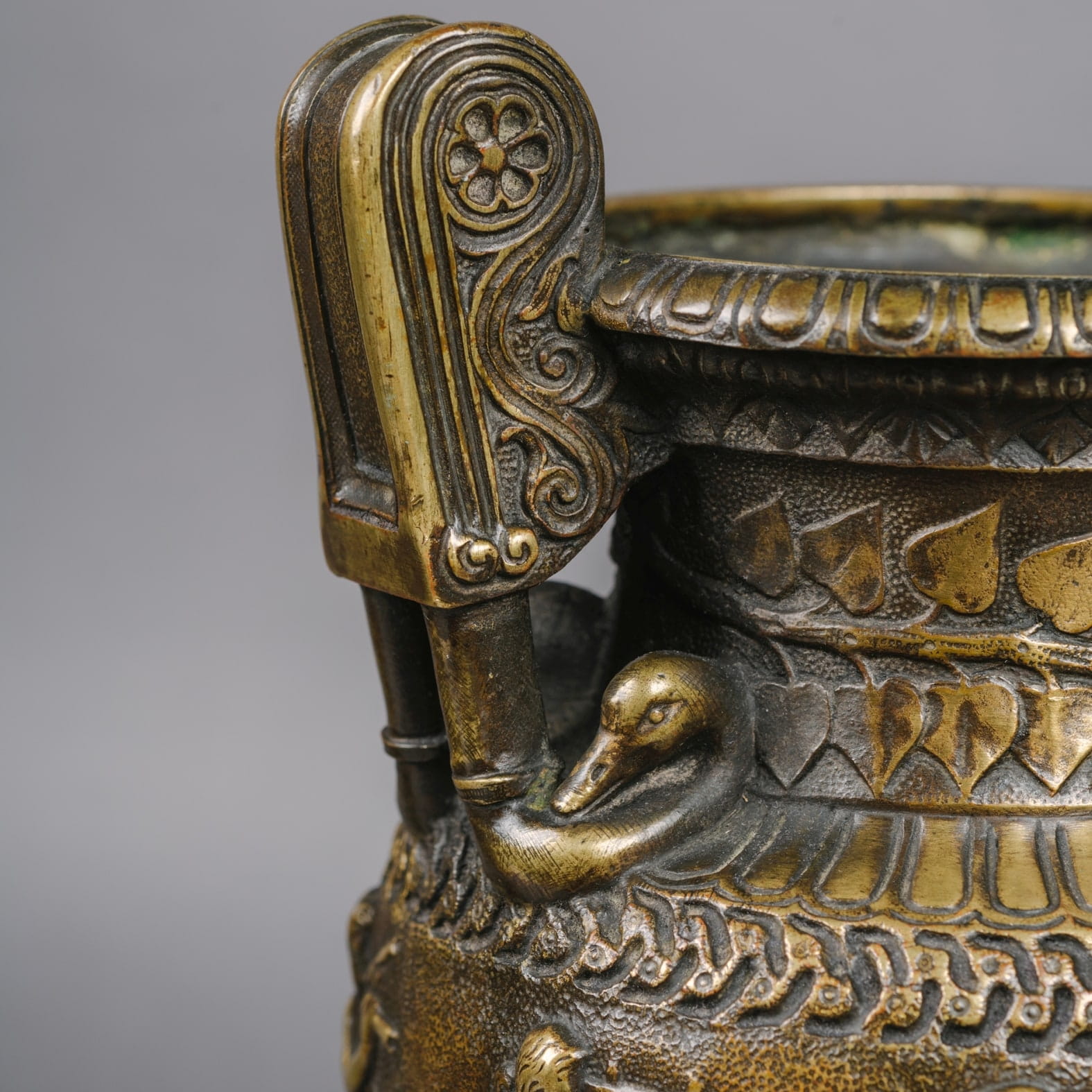 A Pair of Patinated Bronze Vases Cast After the Antique - Image 3