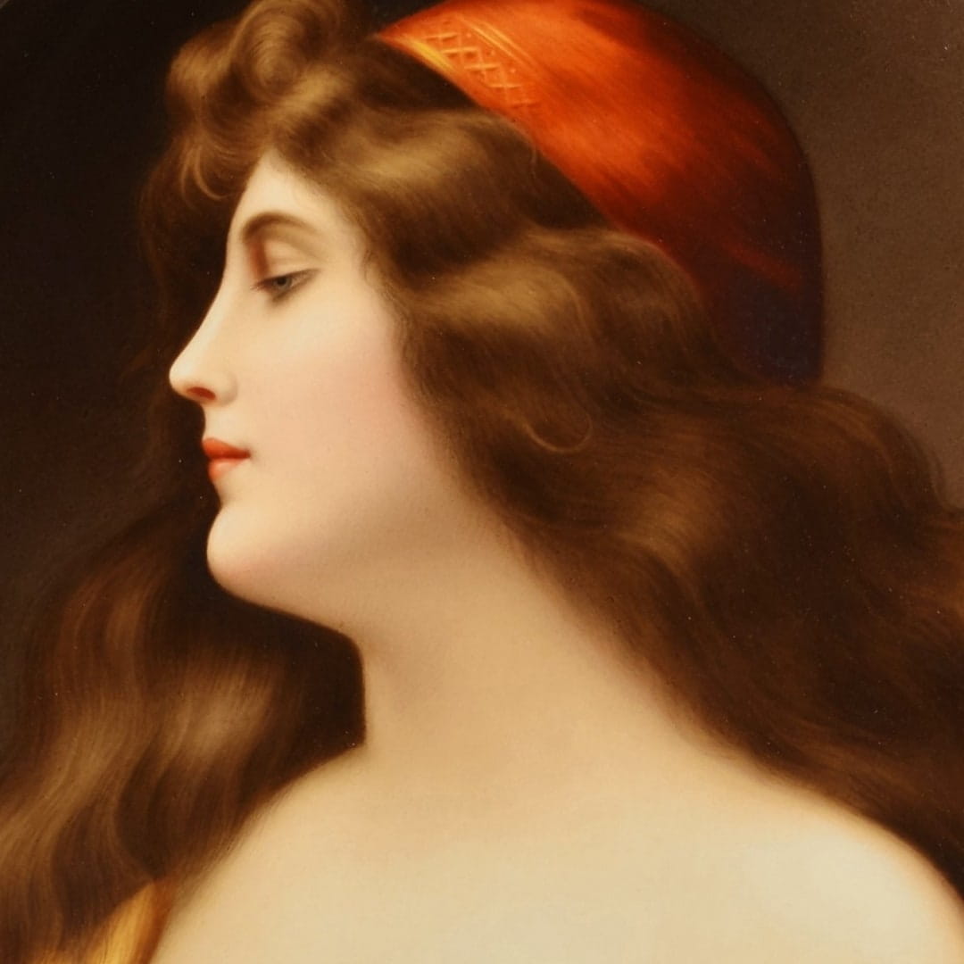 'Una Gitana' A Large Berlin (KPM) Porcelain Plaque After Angelo Asti - Image 2
