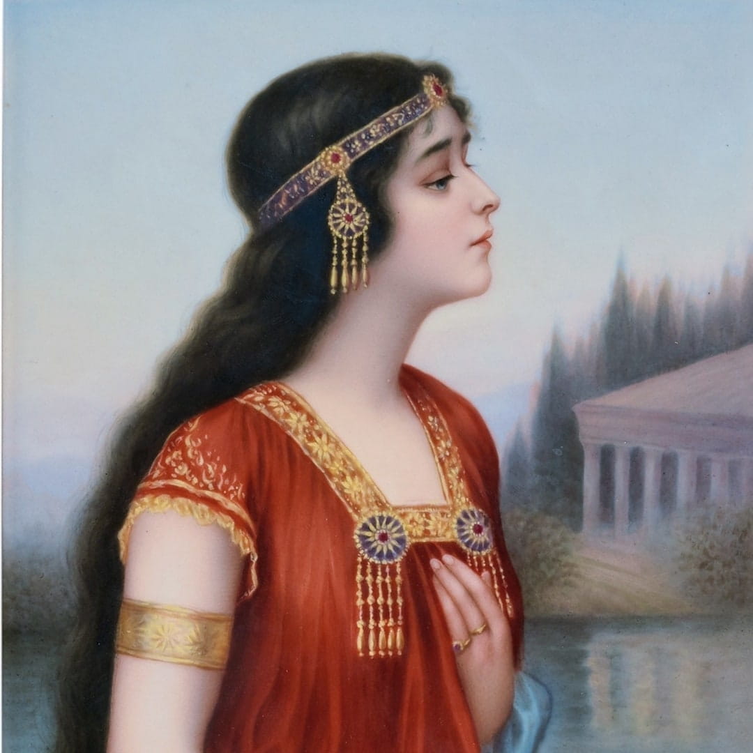 'Esther' A Fine Berlin (KPM) Porcelain Plaque, After Hering Levanon - Image 2