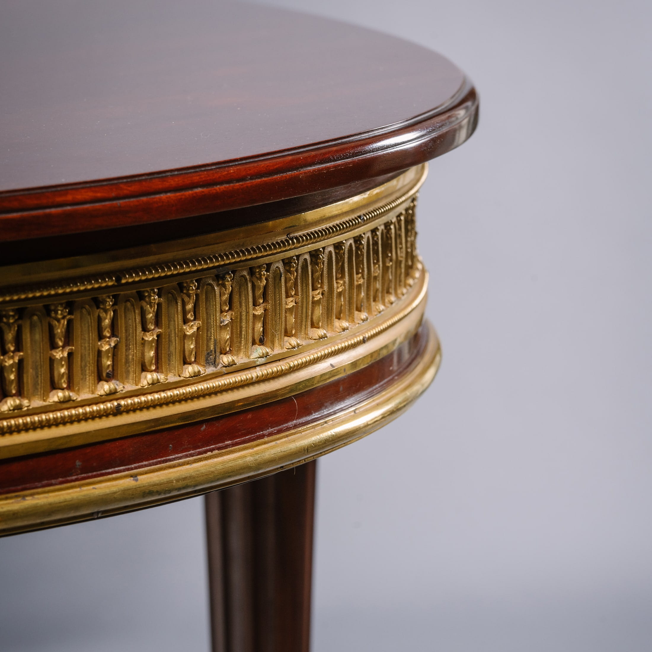 A Fine Louis XVI Style Gilt-Bronze Mounted Mahogany Dining Suite - Image 6