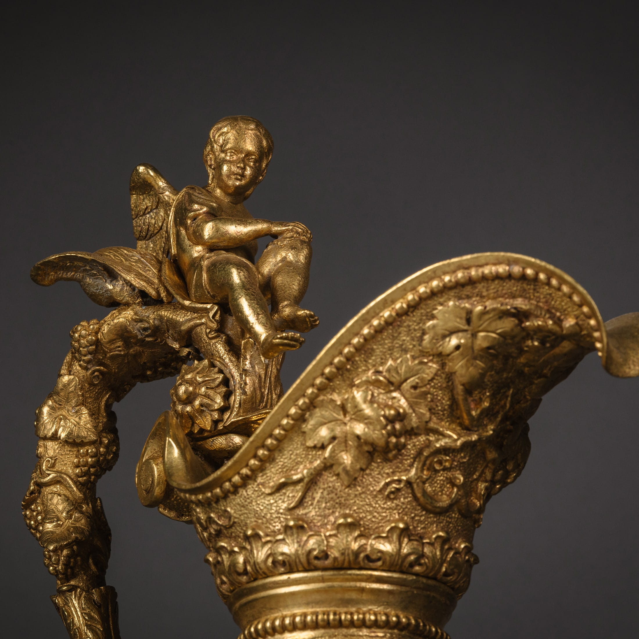 A Pair of Gilt and Patinated Bronze Ewers in the Manner of Clodion - Image 5