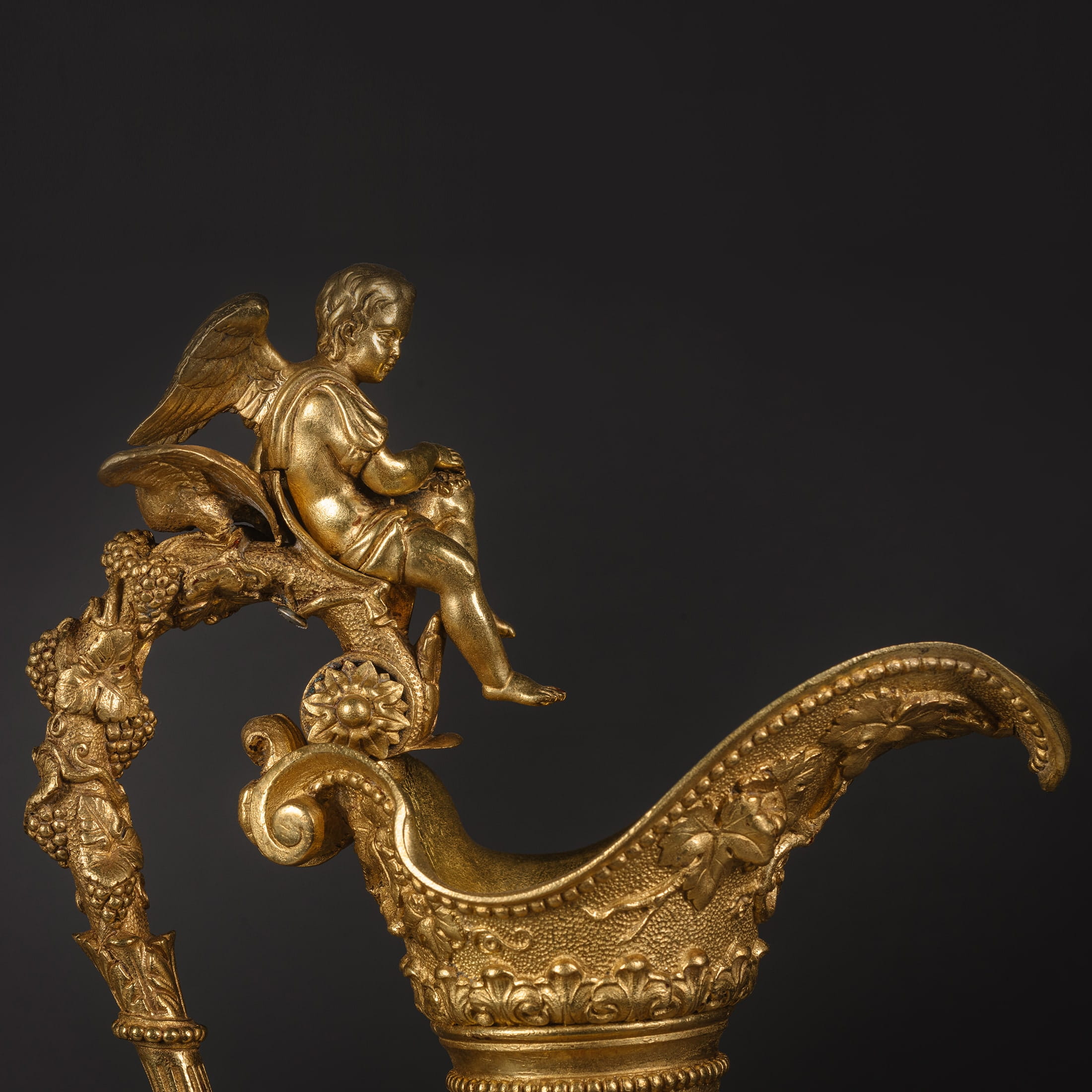 A Pair of Gilt and Patinated Bronze Ewers in the Manner of Clodion - Image 9