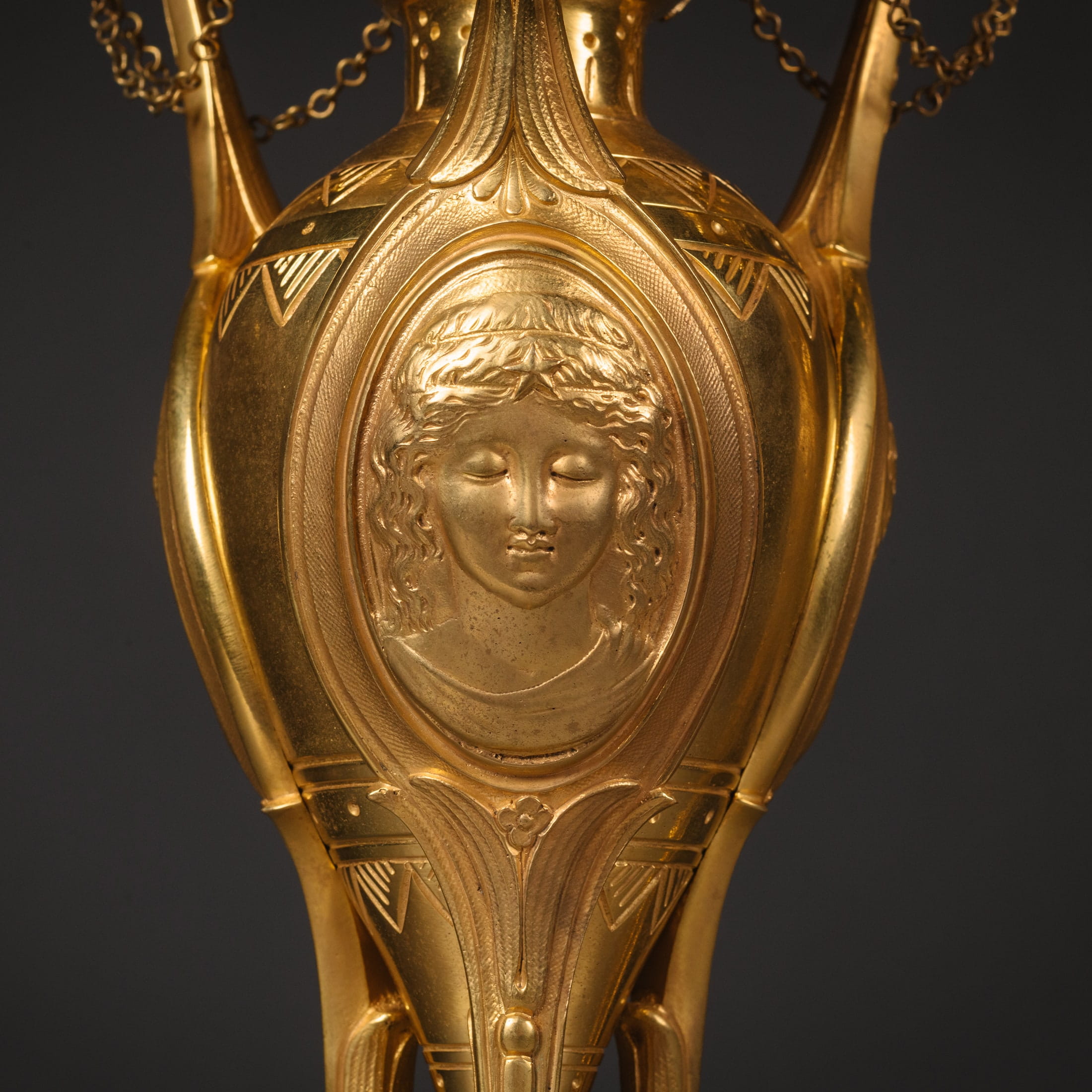 A Pair of Napoleon III Neo-Etruscan Style Gilt-Bronze Three-Light Candelabra - Image 3