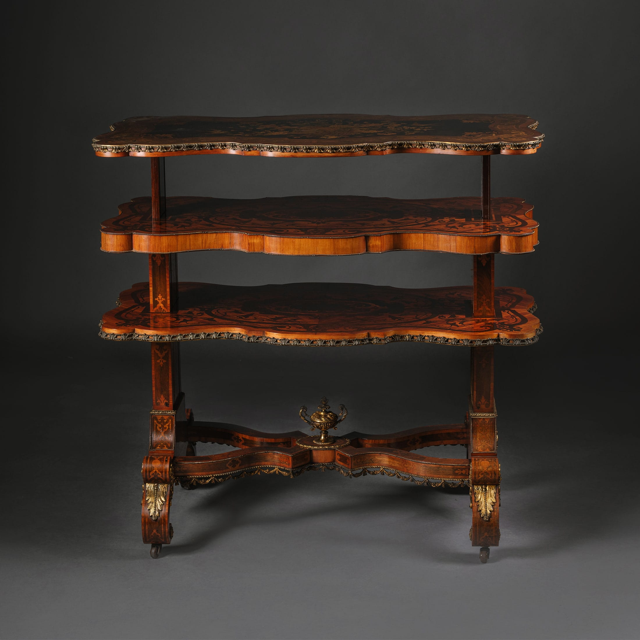 A Rare And Unusual Victorian Gilt-Bronze and Marquetry Metamorphic Table - Image 6
