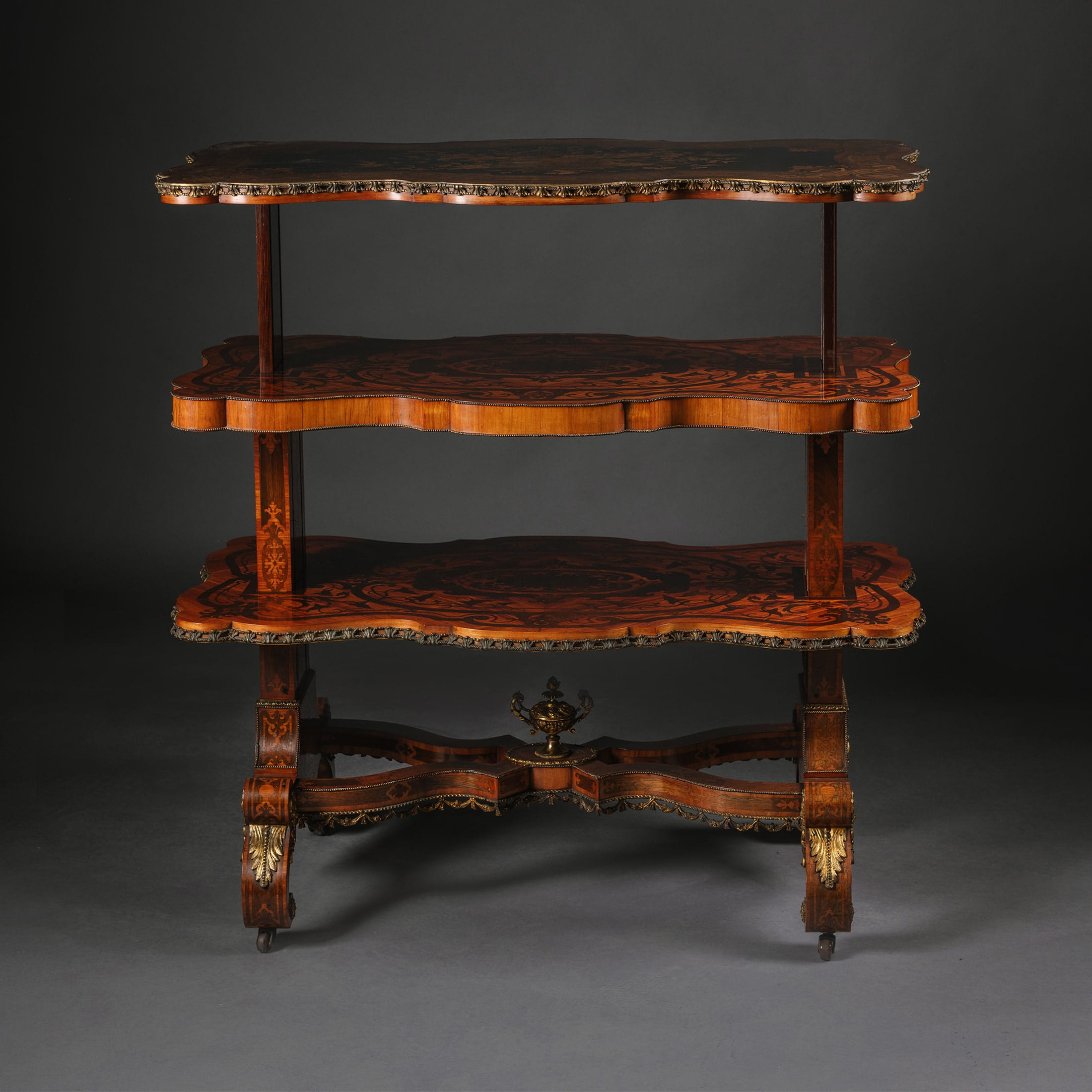 A Rare And Unusual Victorian Gilt-Bronze and Marquetry Metamorphic Table - Image 7