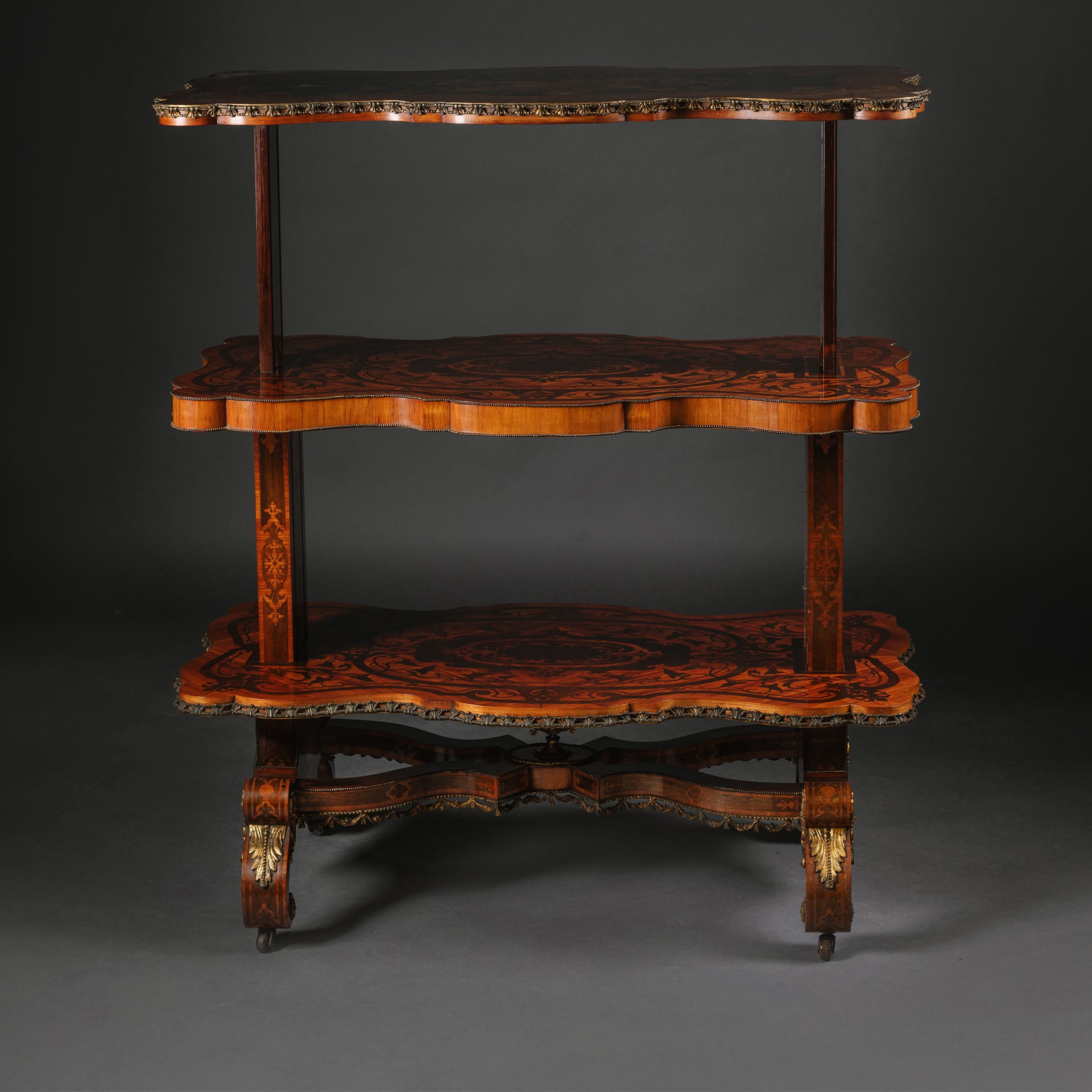 A Rare And Unusual Victorian Gilt-Bronze and Marquetry Metamorphic Table - Image 8