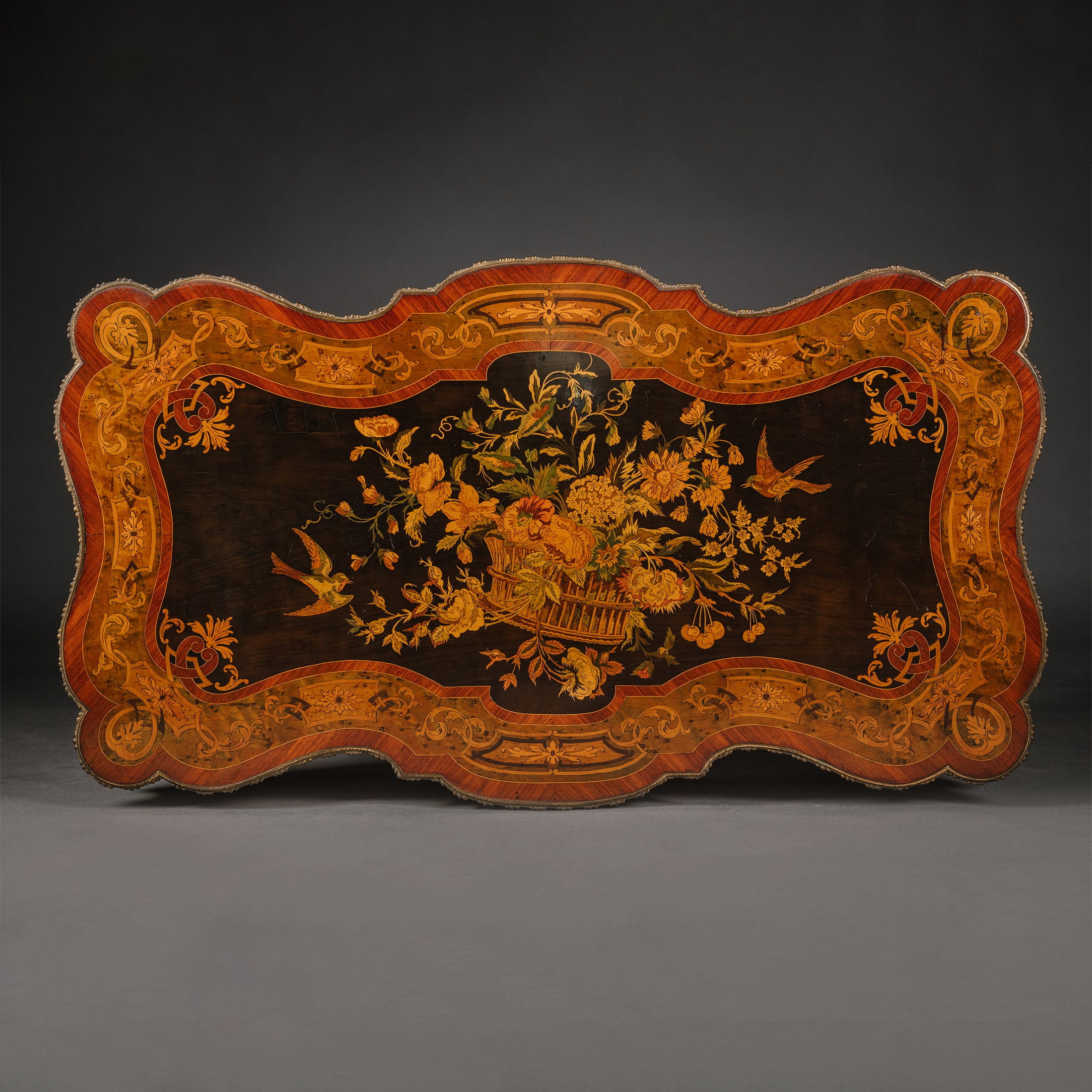A Rare And Unusual Victorian Gilt-Bronze and Marquetry Metamorphic Table - Image 2