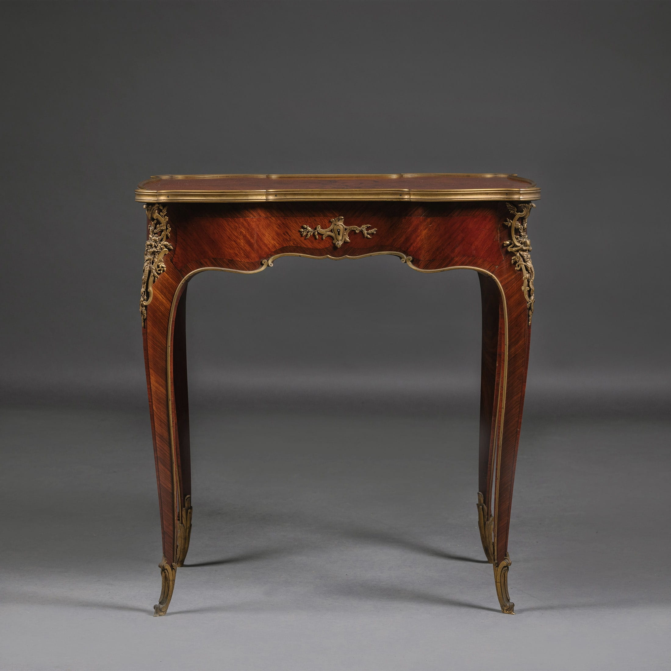 A Gilt-Bronze Marquetry Inlaid Occasional Table Attributed to Emmanuel Zwiener