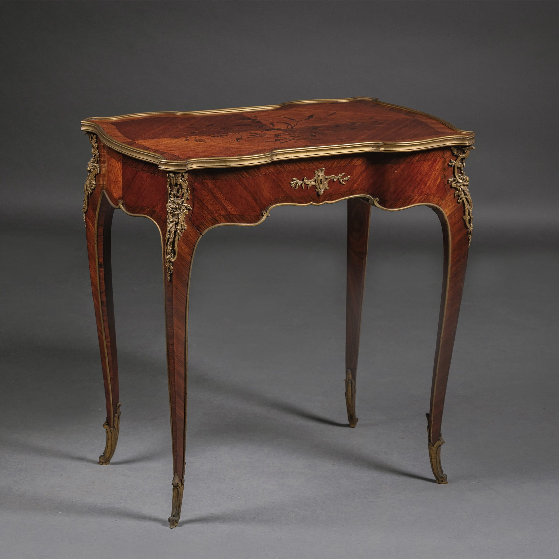 A Gilt-Bronze Marquetry Inlaid Occasional Table Attributed to Emmanuel Zwiener - Image 4
