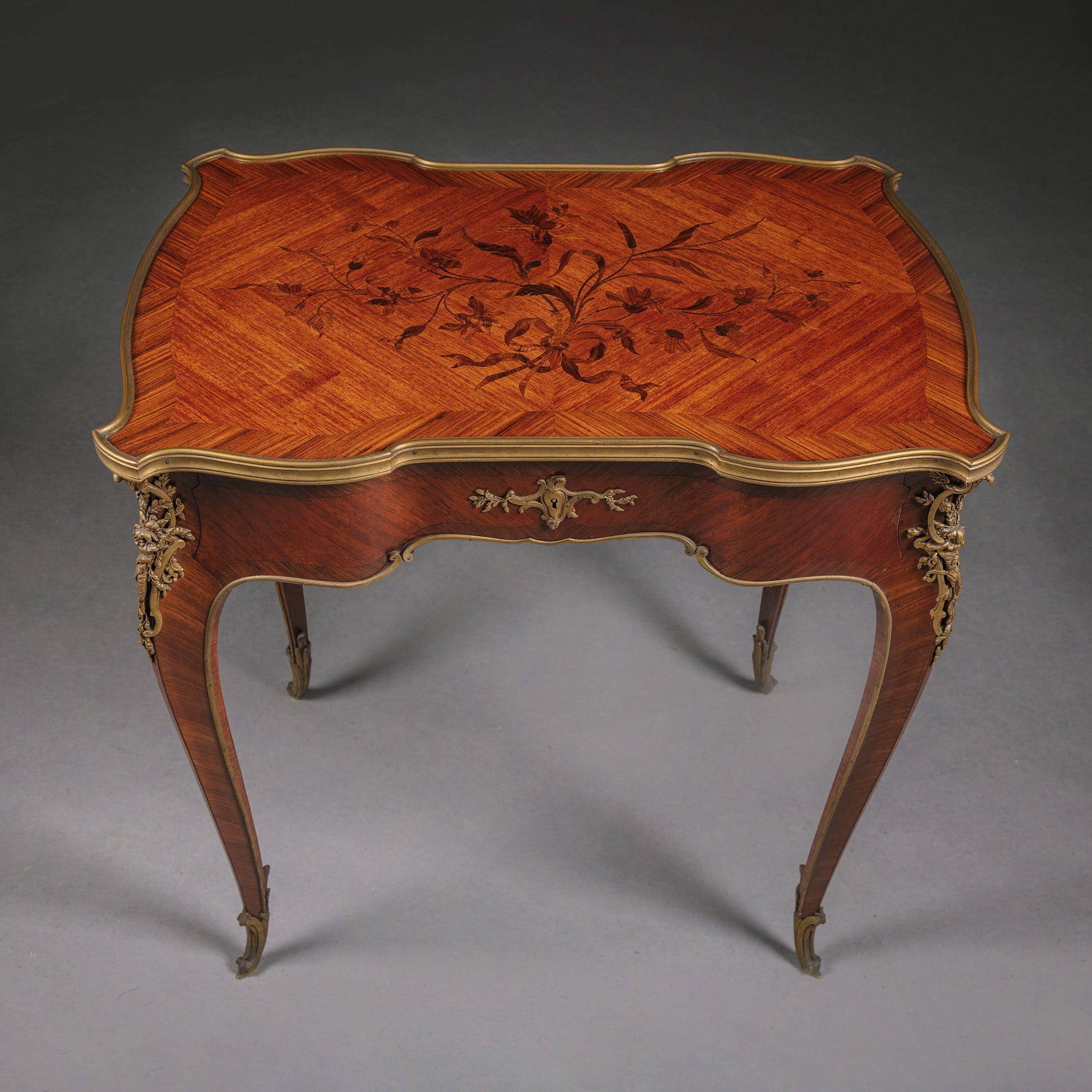 A Gilt-Bronze Marquetry Inlaid Occasional Table Attributed to Emmanuel Zwiener - Image 2