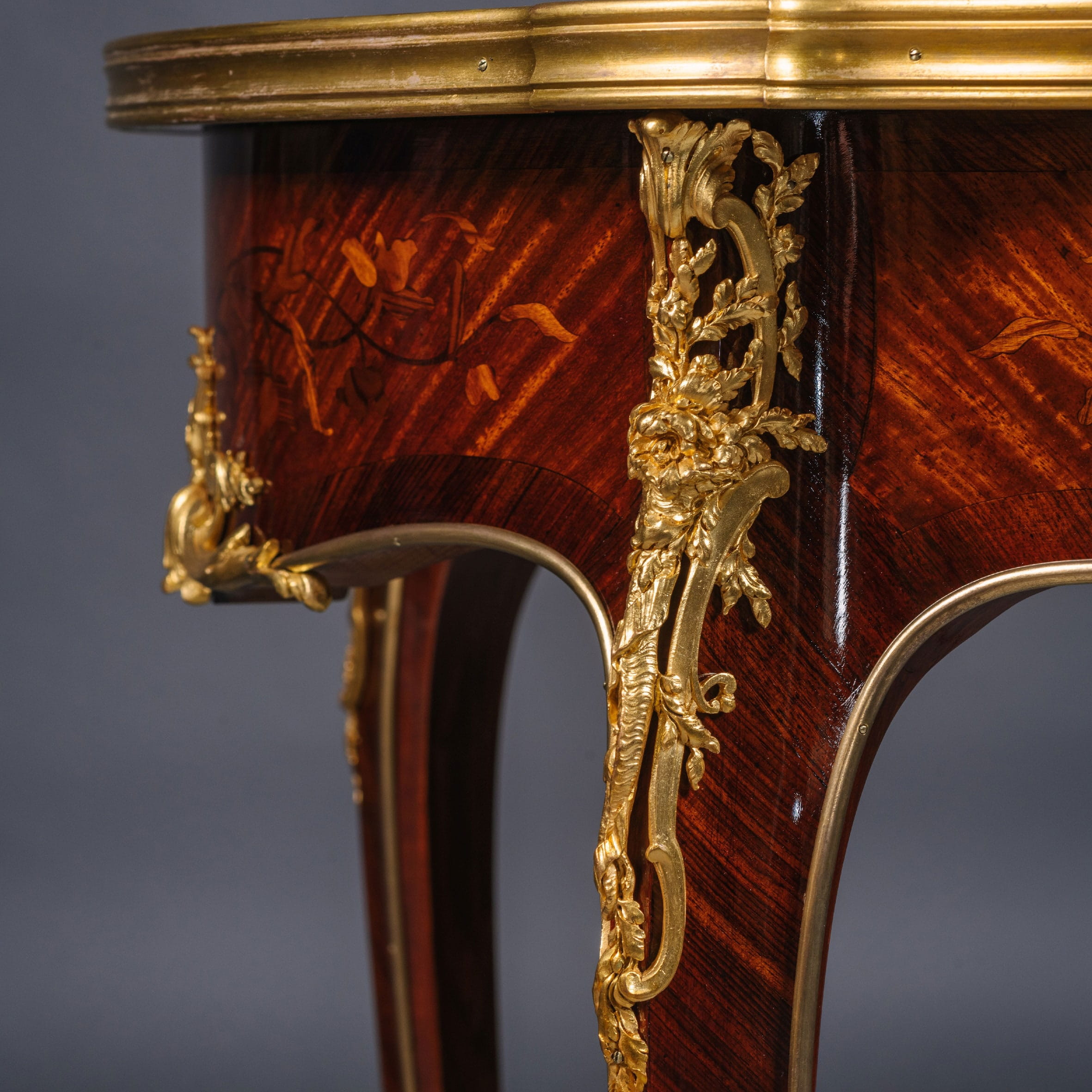 A Gilt-Bronze Marquetry Inlaid Gueridon Attributed to Emmanuel Zwiener - Image 6
