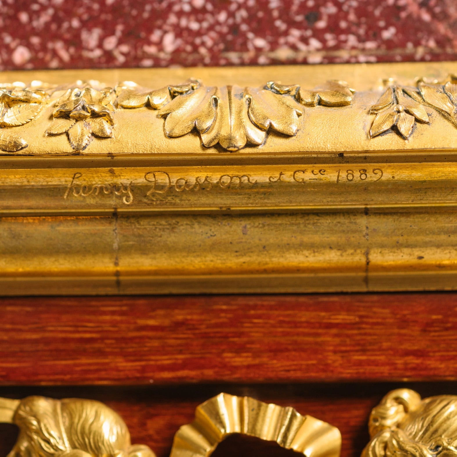 'Table des Arts' - An Important Gilt-Bronze, Mahogany And Porphyry Table - Image 9