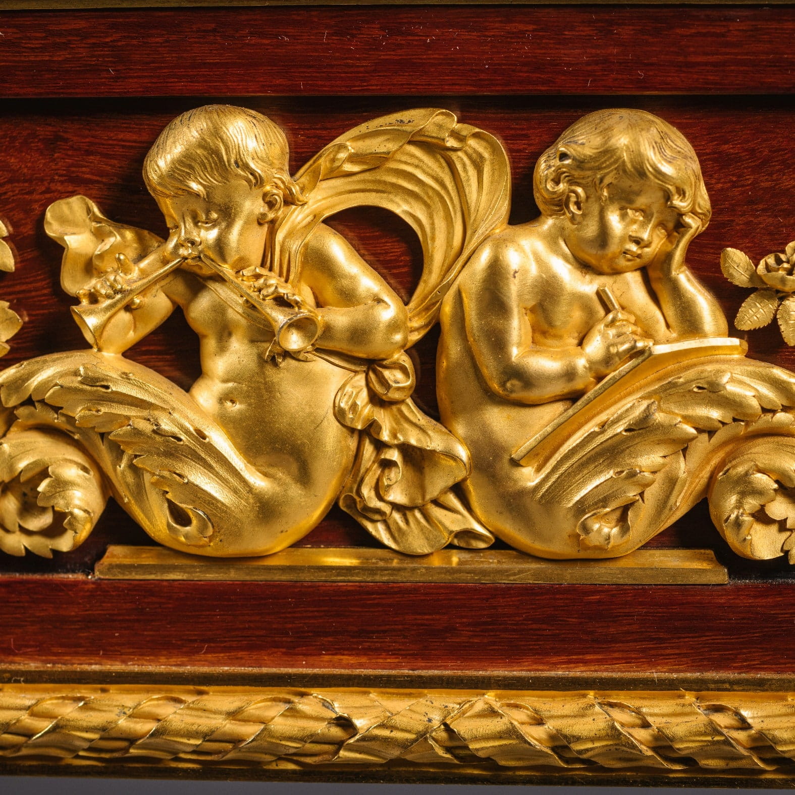 'Table des Arts' - An Important Gilt-Bronze, Mahogany And Porphyry Table - Image 13