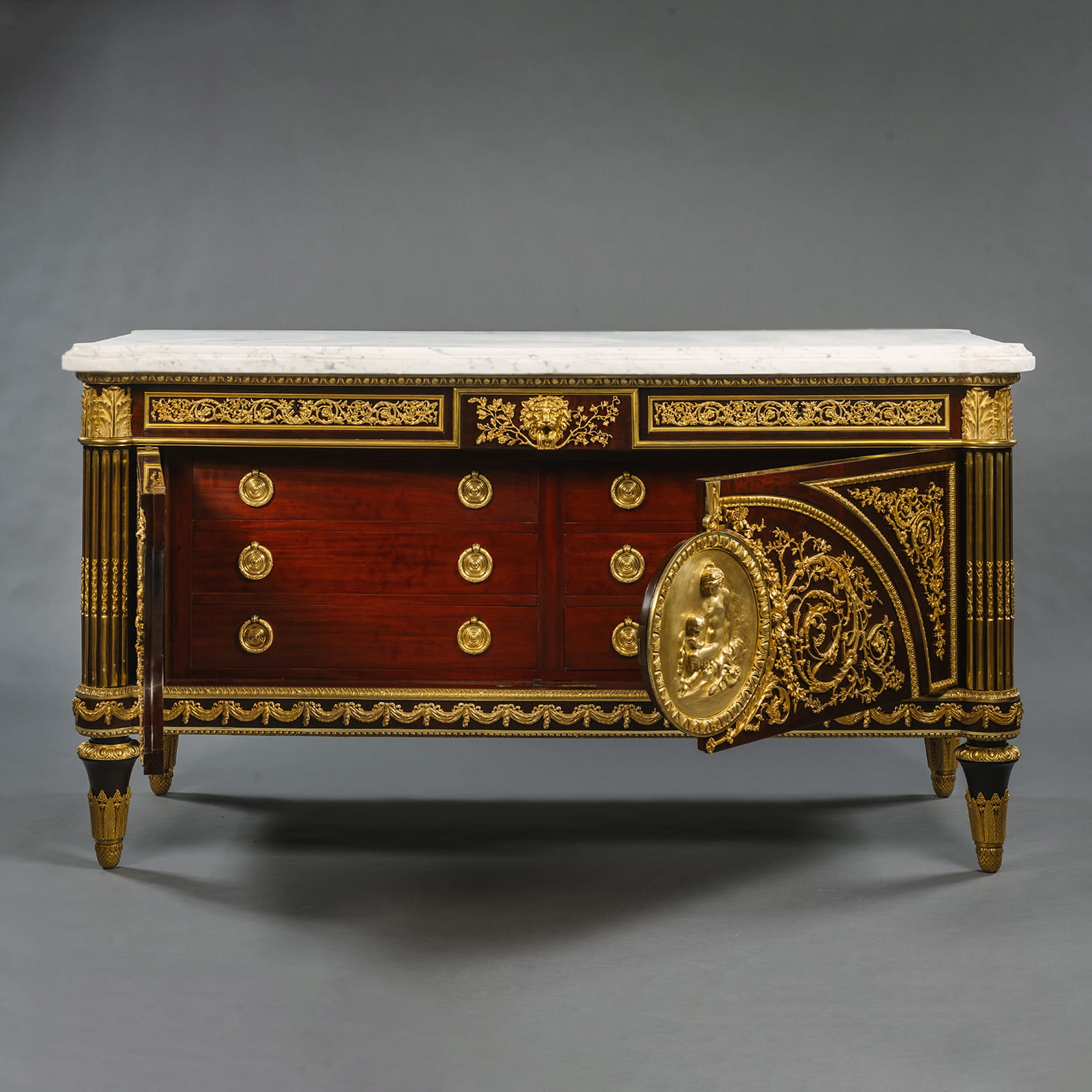 A Louis XVI Style Gilt-Bronze Mounted Mahogany Commode - Image 3