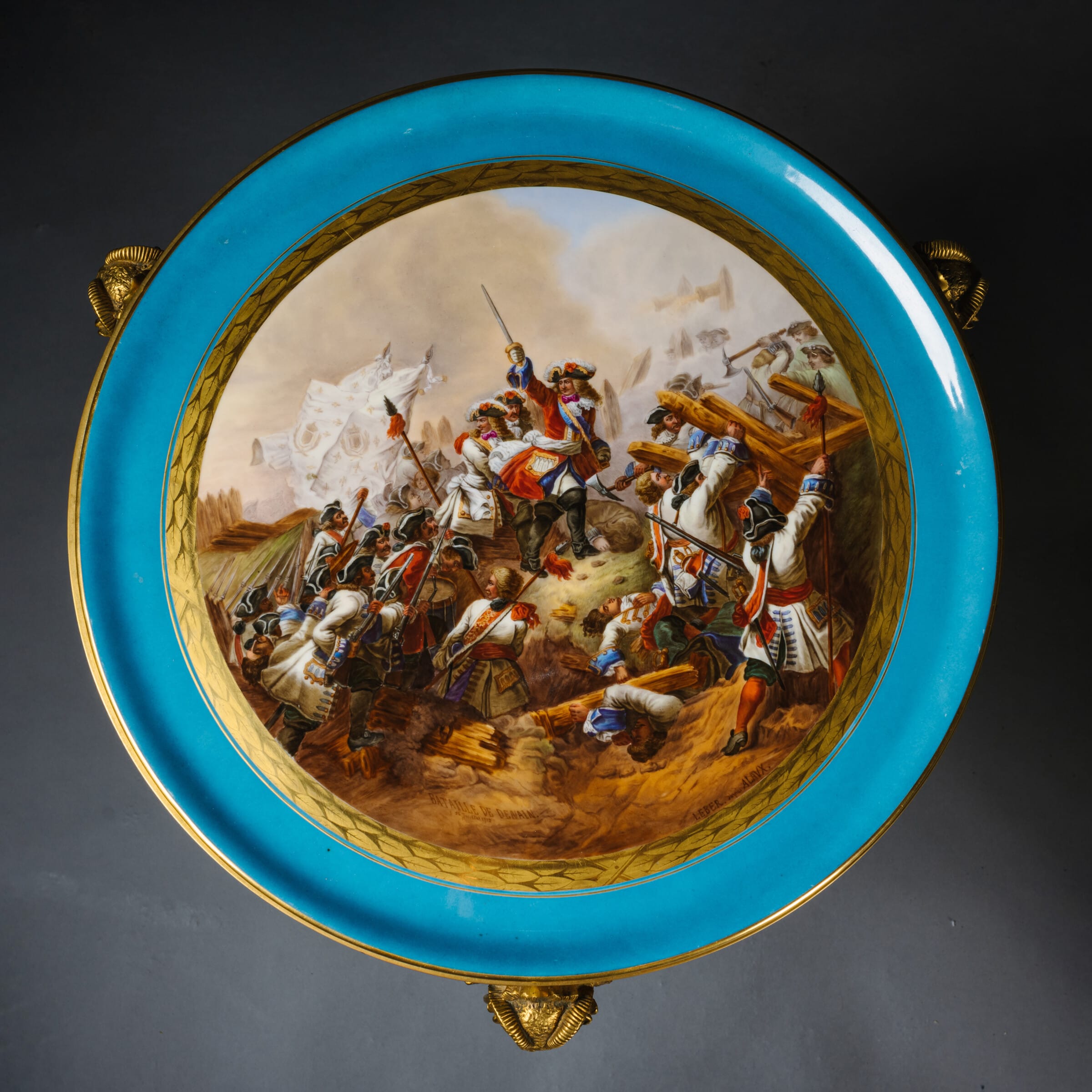 An Unusual Pair of Louis XVI Style Gilt-Bronze Low Side Tables With Sèvres-Style Porcelain Tops - Image 6